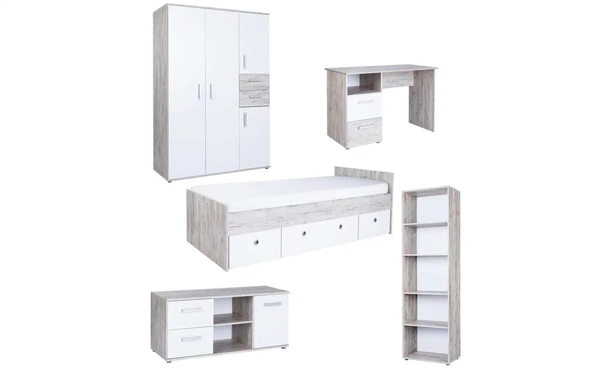 Jugendzimmer 5er-Set Bennet | mehrfarbig | Maße (cm): B: 621 H: 574 Babyzimmer & Kinderzimmer > Jugendzimmermöbel > Komplett-Jugendzimmer - Sconto