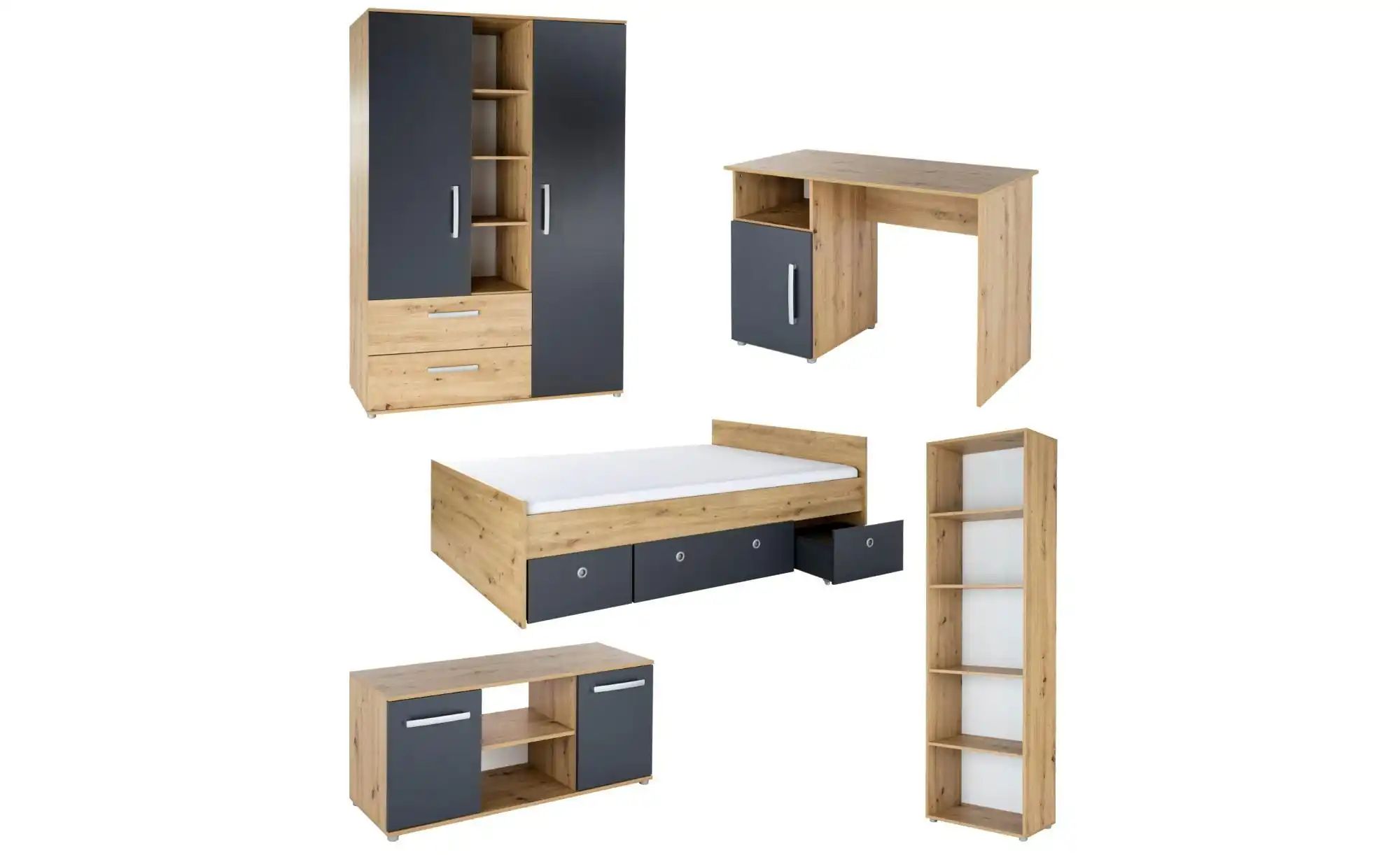 Jugendzimmer 6er-Set Alessio | mehrfarbig | Maße (cm): B: 717 H: 602 Babyzimmer & Kinderzimmer > Jugendzimmermöbel > Komplett-Jugendzimmer - Sconto