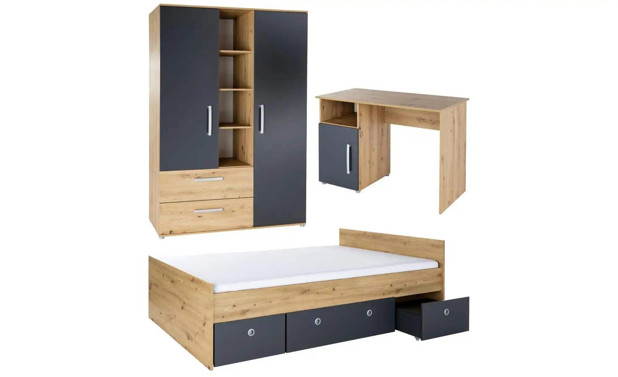 Jugendzimmer 4er-Set Alessio | mehrfarbig | Maße (cm): B: 545 H: 364 Babyzimmer & Kinderzimmer > Jugendzimmermöbel > Komplett-Jugendzimmer - Sconto