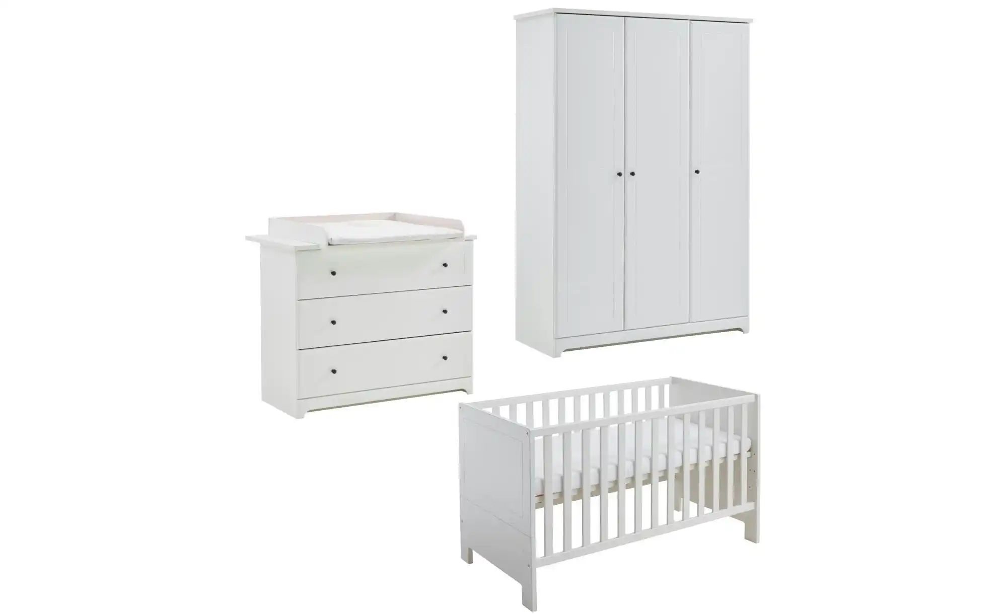Babyzimmer 3er-Set Thilo | weiß | Maße (cm): B: 392 H: 379 Babyzimmer & Kinderzimmer > Babyzimmermöbel > Babyzimmer - Sconto