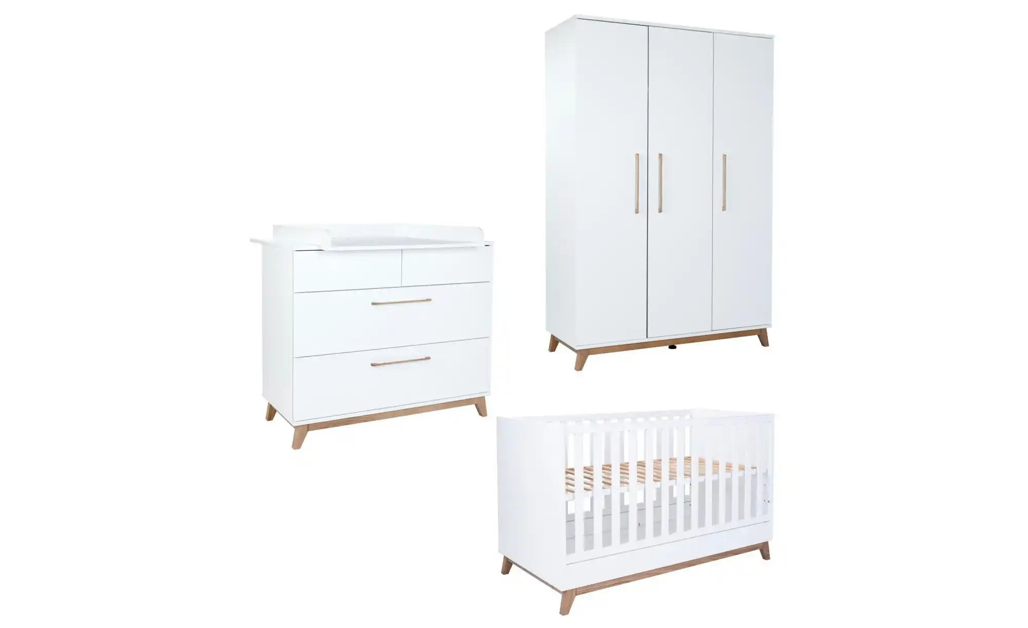 Babyzimmer 3er-Set Lina | weiß | Maße (cm): B: 389 H: 475 Babyzimmer & Kinderzimmer > Babyzimmermöbel > Babyzimmer - Sconto