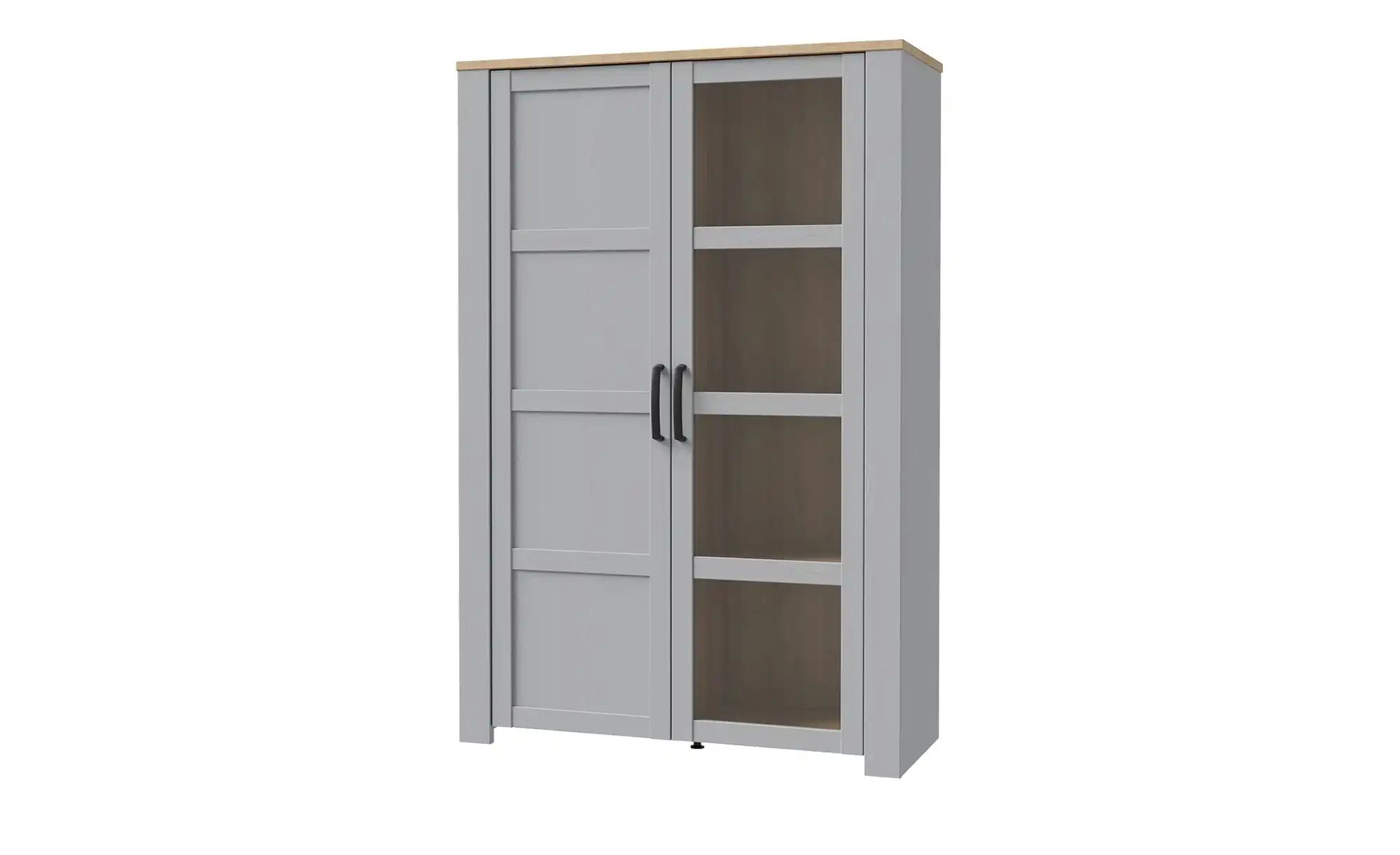 Forte Unisex Braun/Grau Highboard "Bohol, Vitrine Mit Glastüre, Viel Stauraum", (Eichefarben, Grau), B:106,4Cm H:160,6Cm T:42cm, Sideboards, Highboard, Breite 1... - Image 3