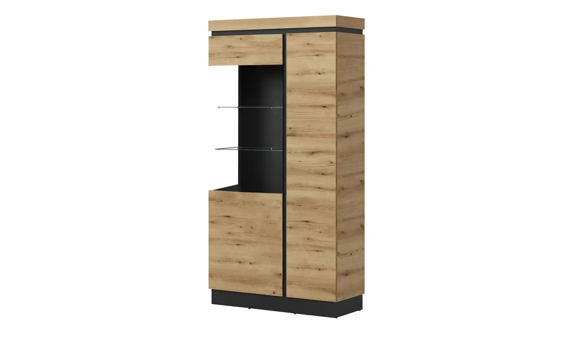 Die Möbelfundgrube Grau Vitrine Mit Glastür Coast Evoke Eiche - Breite 104 Cm - Corte - Image 3
