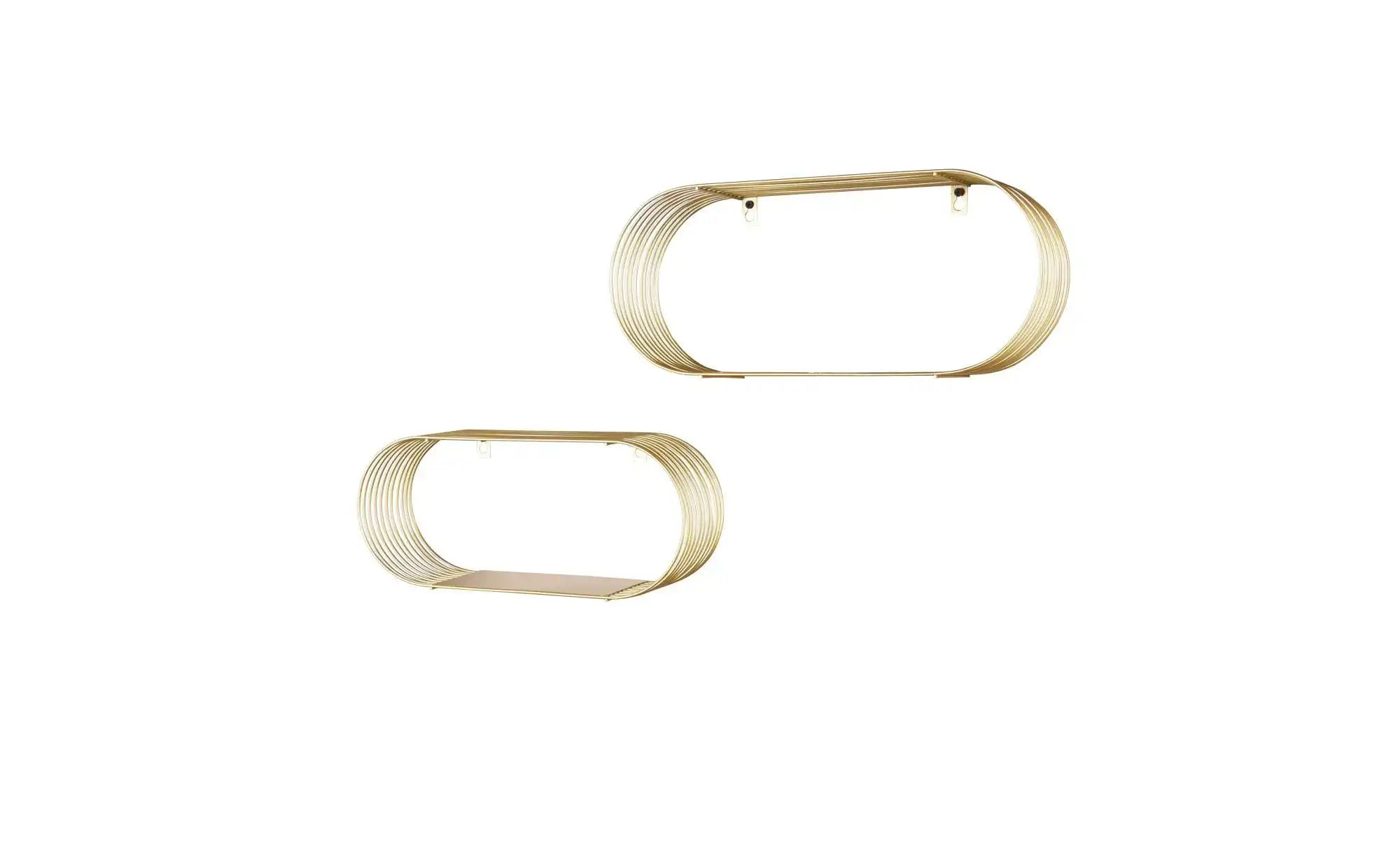 Wandregal 2er-Set | gold | Maße (cm): B: 10 H: 18 Regale > Wandregale - Sconto