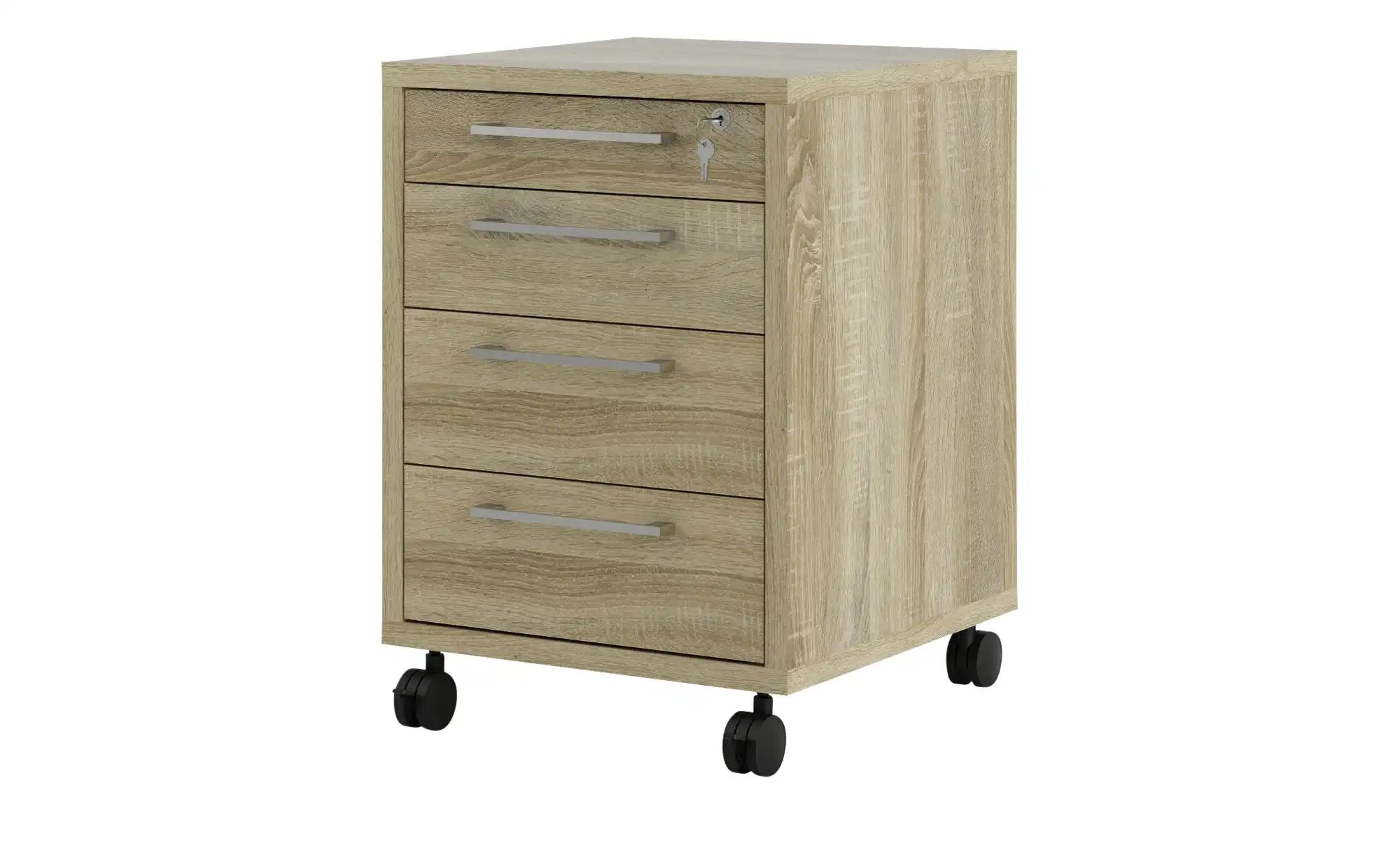 Tvilum Prima Schubladenelement - Eiche Naturfurnier, Mit 4 Schubladen Und Rollen, Natur - Image 2