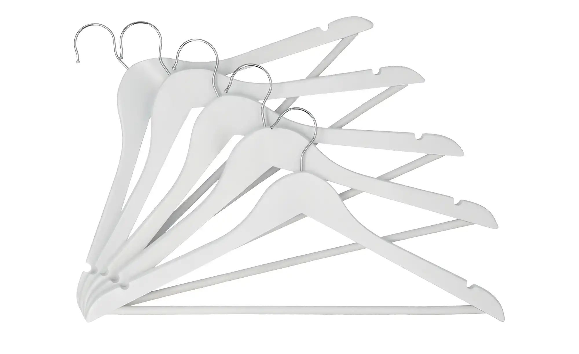 KHG Kleiderbügel 5er Set | Hartholz | Maße (cm): B: 44,5 H: 23 T: 1.2 Aufbewahren & Ordnen > Kleiderbügel - Sconto