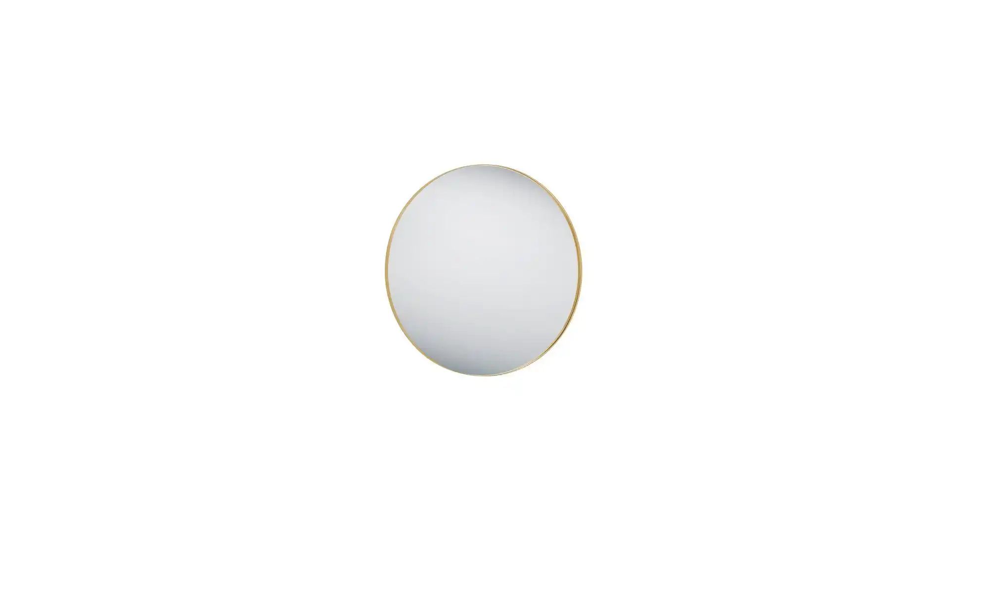 Mirrors And More Gelb - Wandspiegel Britney Mit Rahmen Goldfarbig - Großer Metallspiegel Ø80cm - Image 3