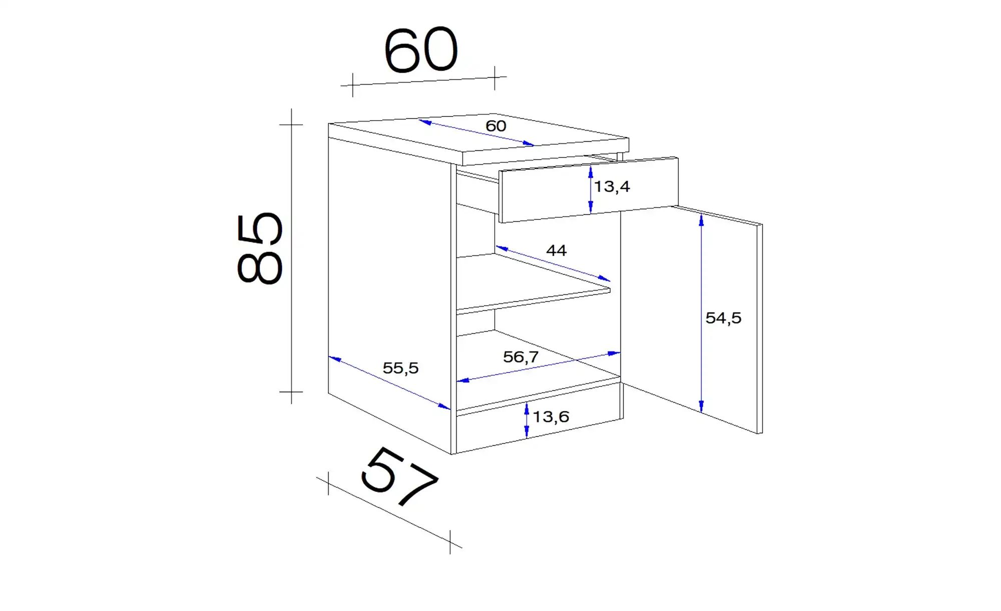 Unterschrank  Mol ¦ weiß ¦ Maße (cm)...