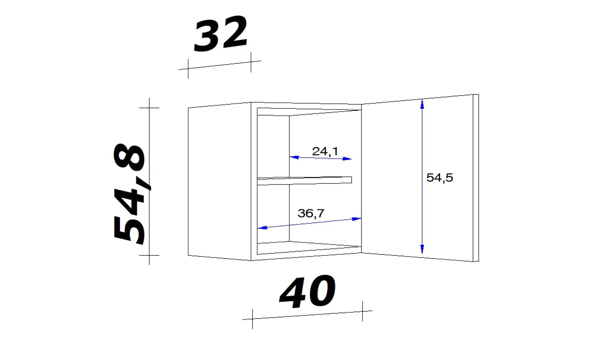 Hängeschrank  Spa ¦ grau ¦ Maße (cm)...