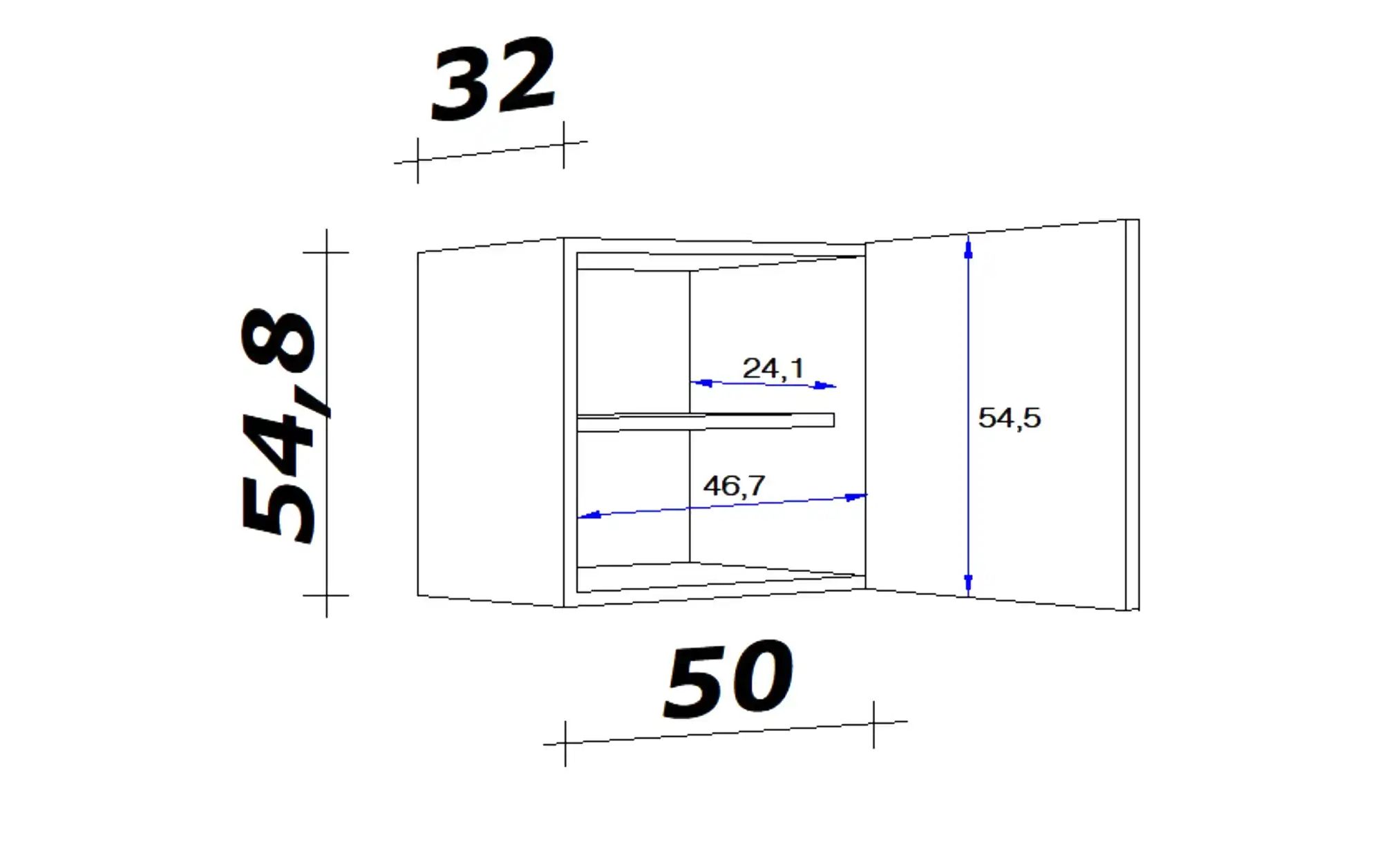 Hängeschrank  Ede ¦ weiß ¦ Maße (cm): B: 50 H: 54,8 T: 32  -