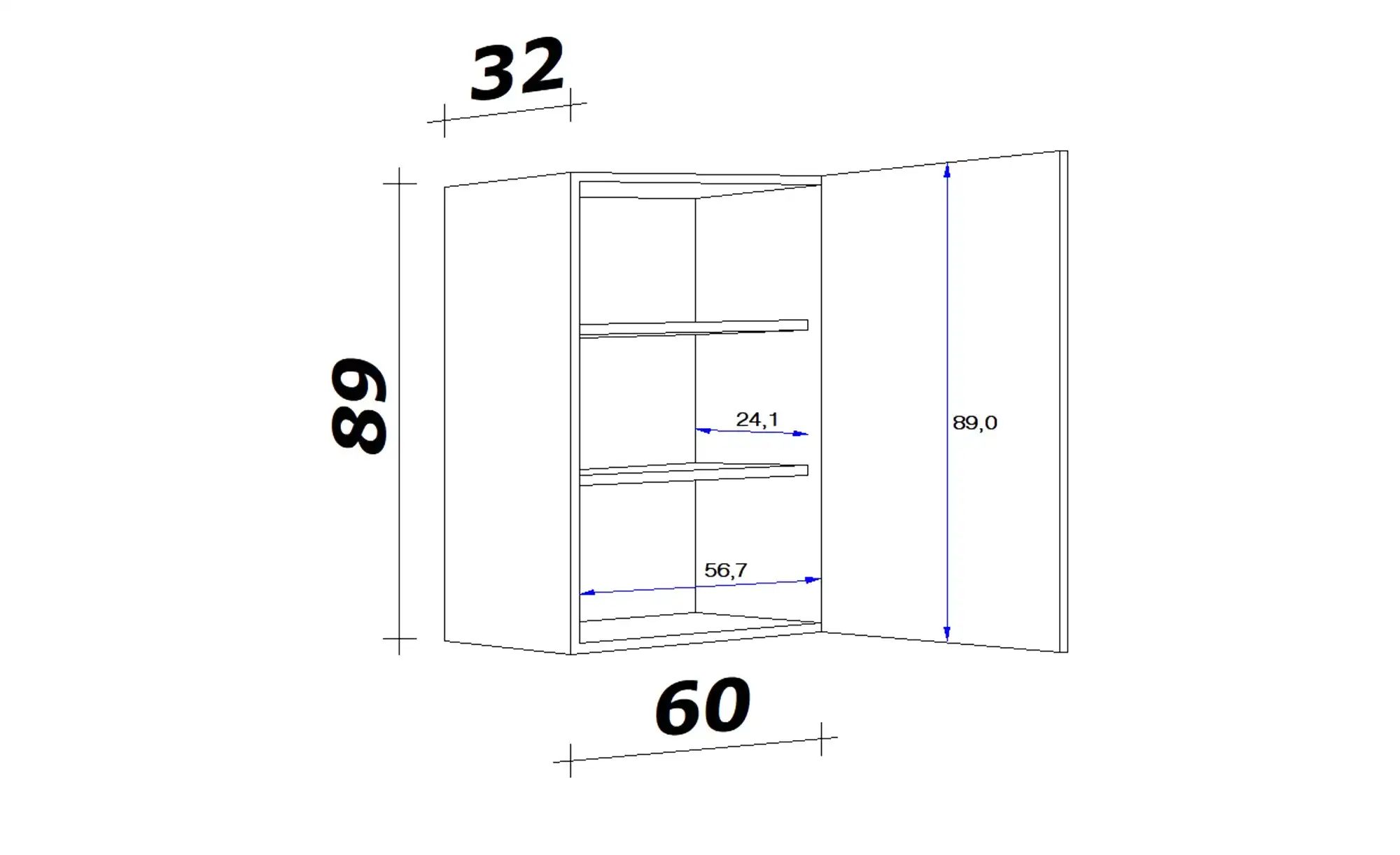 Hängeschrank  Ede ¦ weiß ¦ Maße (cm...