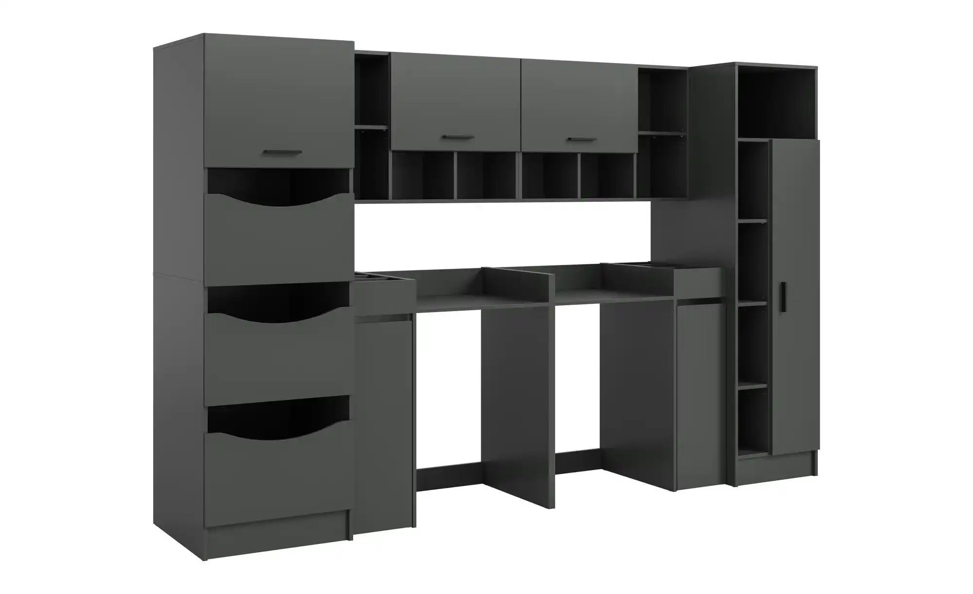 Xonox.home Anthrazit – 8 Tlg. Badkombination Free 306X195x68 Cm In Nachbildung – Umfangreiche Badmöbel-Kombination In Edlem Grau – Geräumig, Modern & Perfekt Für Große Bäder - Bild 2