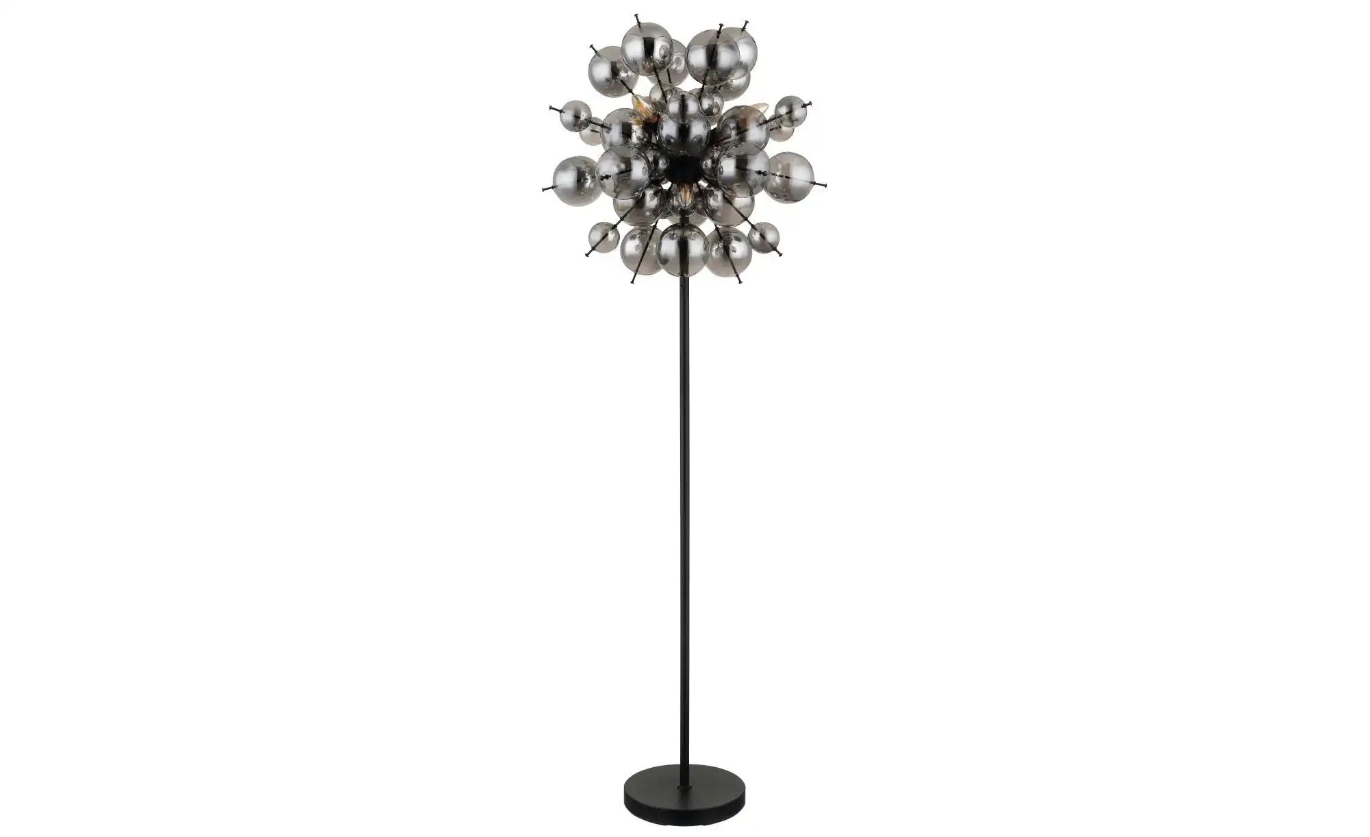 Schwarz Stehleuchte Standlampe Wohnzimmerleuchte Beistelllampe Stehlampe Schlafzimmerleuchte Mit 48 Glaskugeln Rauchfarben, 6X E14, Dxh 55 X 155Cm - Bild 3