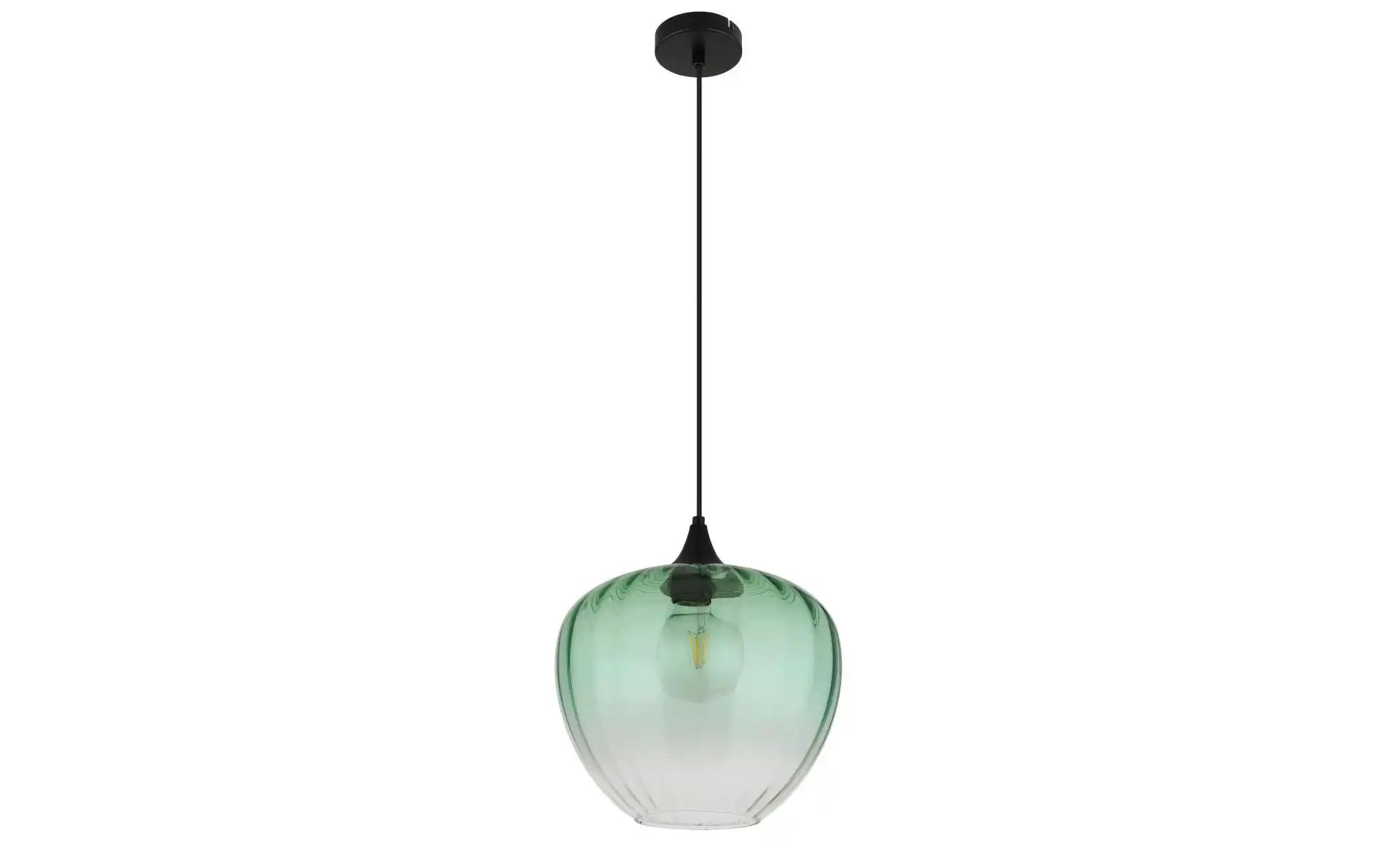 Grün/Schwarz Pendelleuchte Wohnzimmerlampe Esszimmerleuchte Glas Rillen Matt E27 - Bild 3