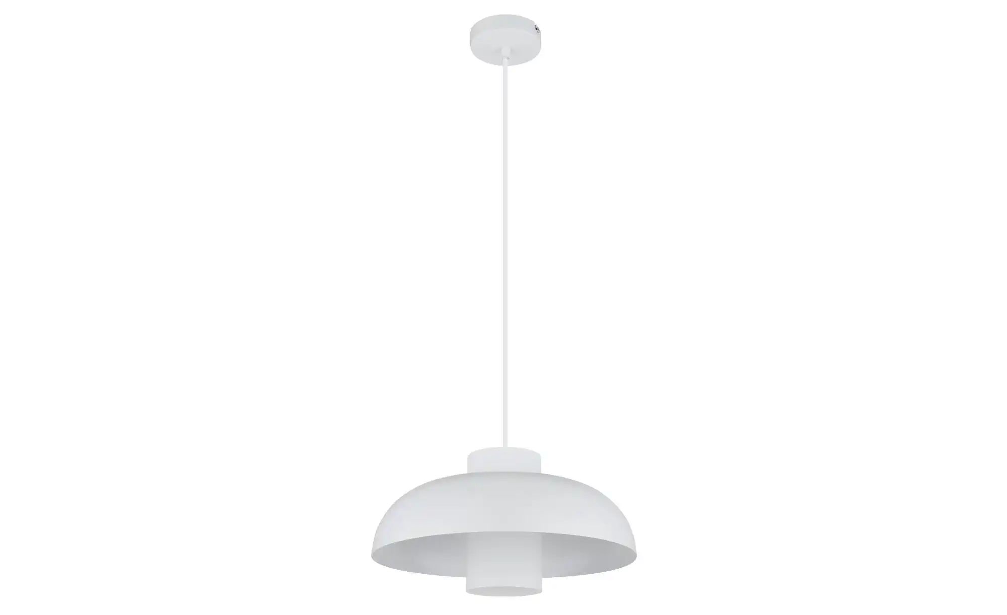 Weiß Hängeleuchte Pendellampe Wohnzimmerlampe Rund Esszimmerleuchte Deckenleuchte, Metall Glas, 1 Flammig E27, Dxh 38X120 Cm - Bild 2