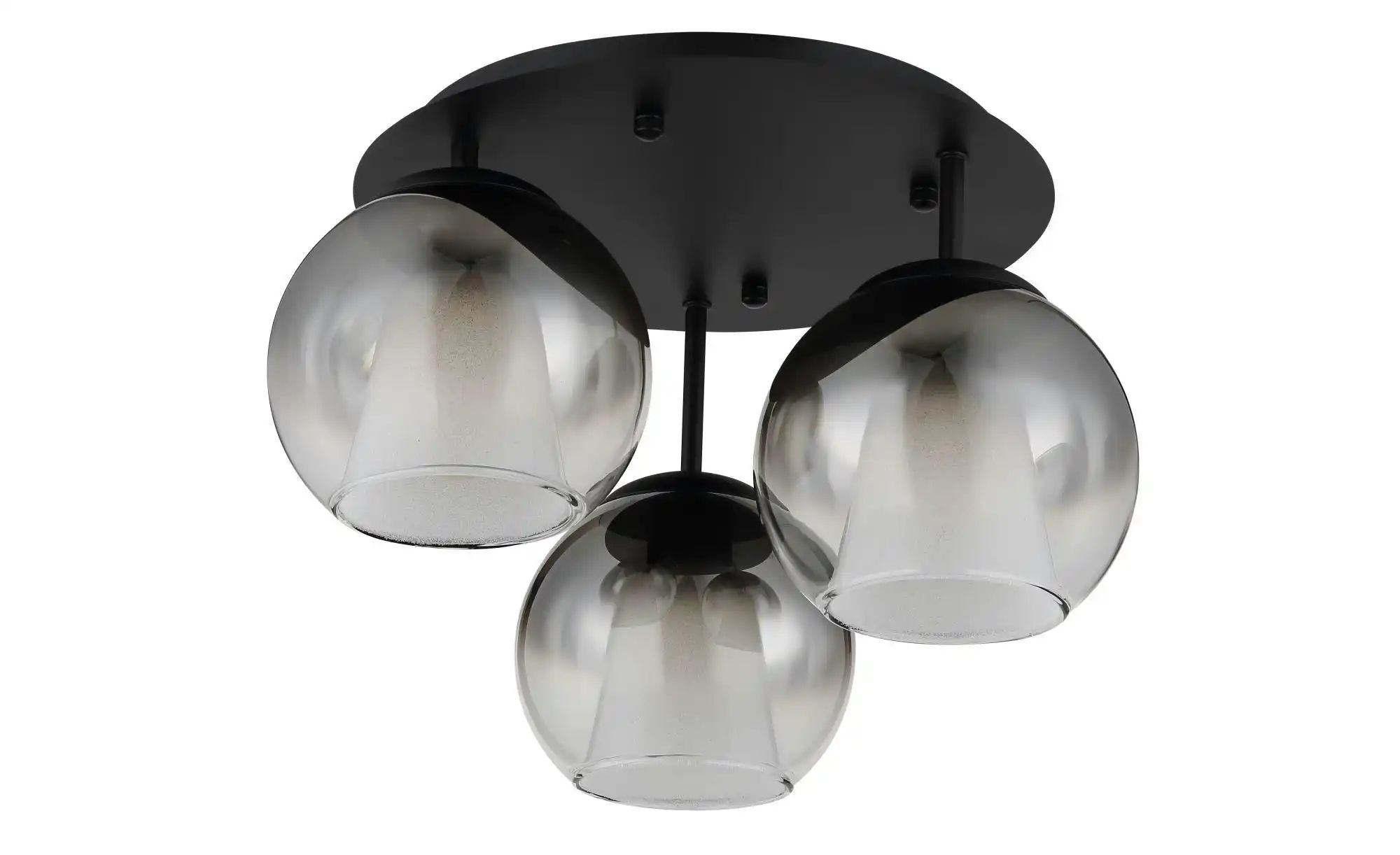 Schwarz Globo - Deckenleuchte Wohnzimmerleuchte Lampe Kristalle 3X E27 Rauch Glaskugel - Bild 3