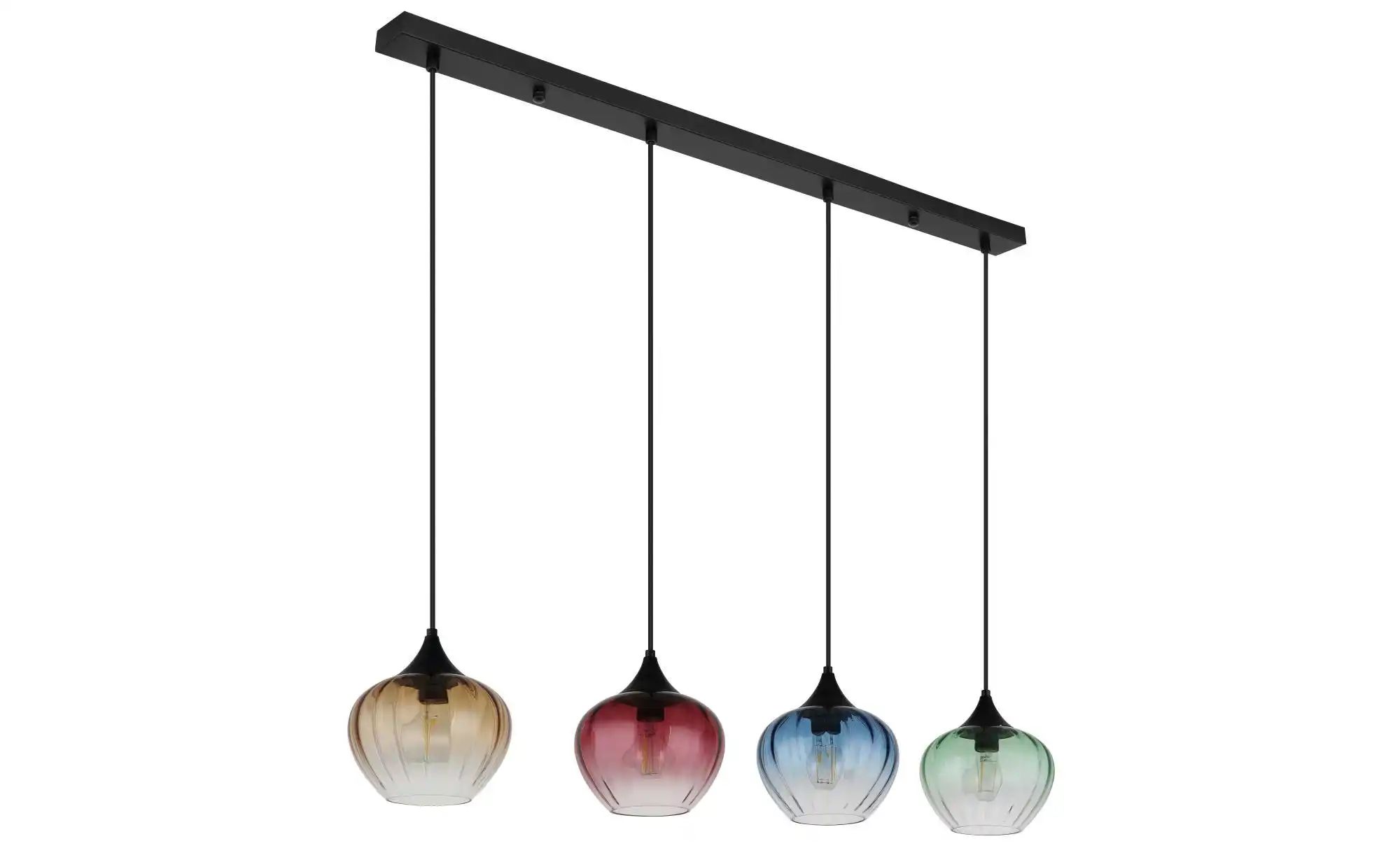 Schwarz Esszimmerleuchte Hängeleuchte Wohnzimmerlampe 4-Flammig Glas Bunt E27 - Bild 3