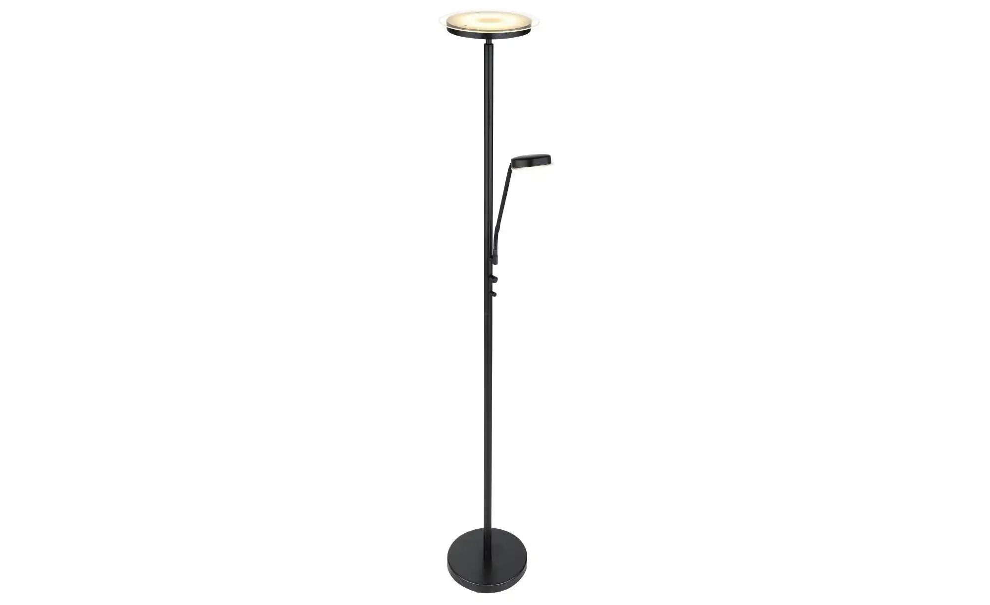 GLOBO LIGHTING Stehleuchte ERNST, 180 cm Höhe, 18,5 W LED, mattschwarz, dimmbar, schwenkbar, Innenleuchte aus Metall mit opalfarbenem Glasschirm - Bild 3