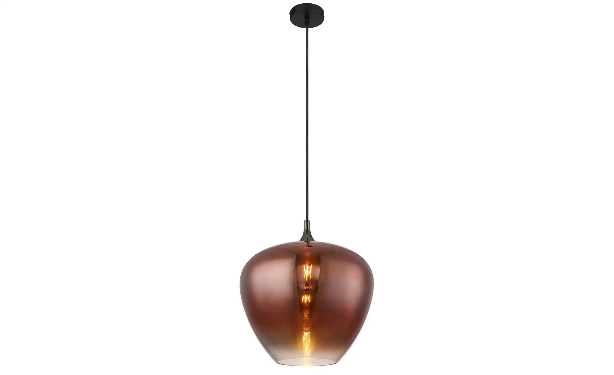Globo Schwarz Lighting Hängeleuchte "Maxy", Braun (, Kupferfarben), 1, Ø 40Cm H: 120Cm, 1 Stk., Leuchten, Hängelampe Glas Gefärbt, Klar Verlaufend, - Bild 4