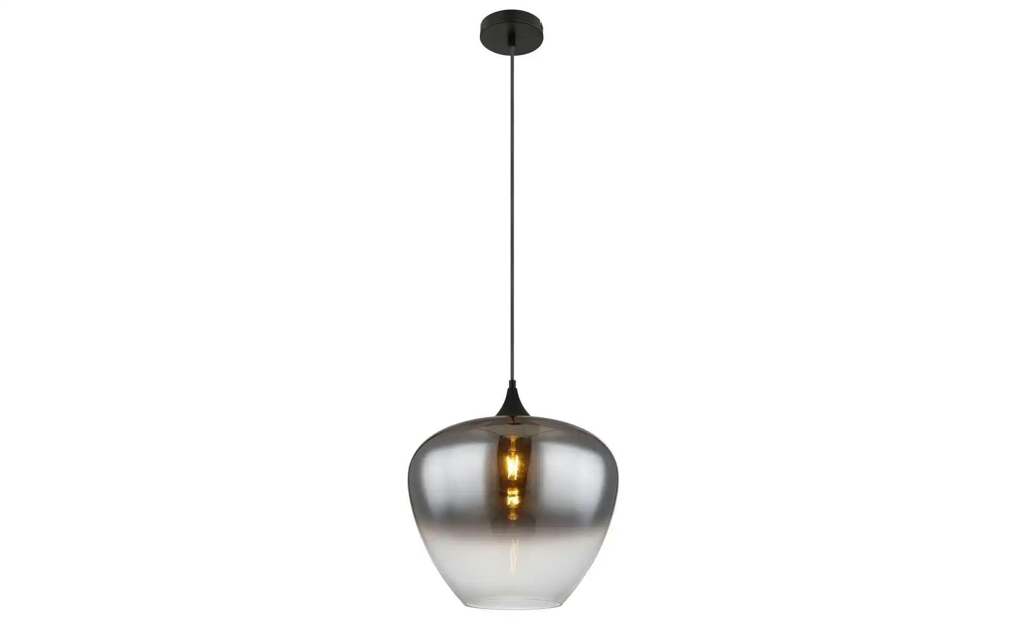 Schwarz Pendelleuchte Hängeleuchte Wohnzimmerlampe Rauchglas Metall H 120 Cm - Bild 3