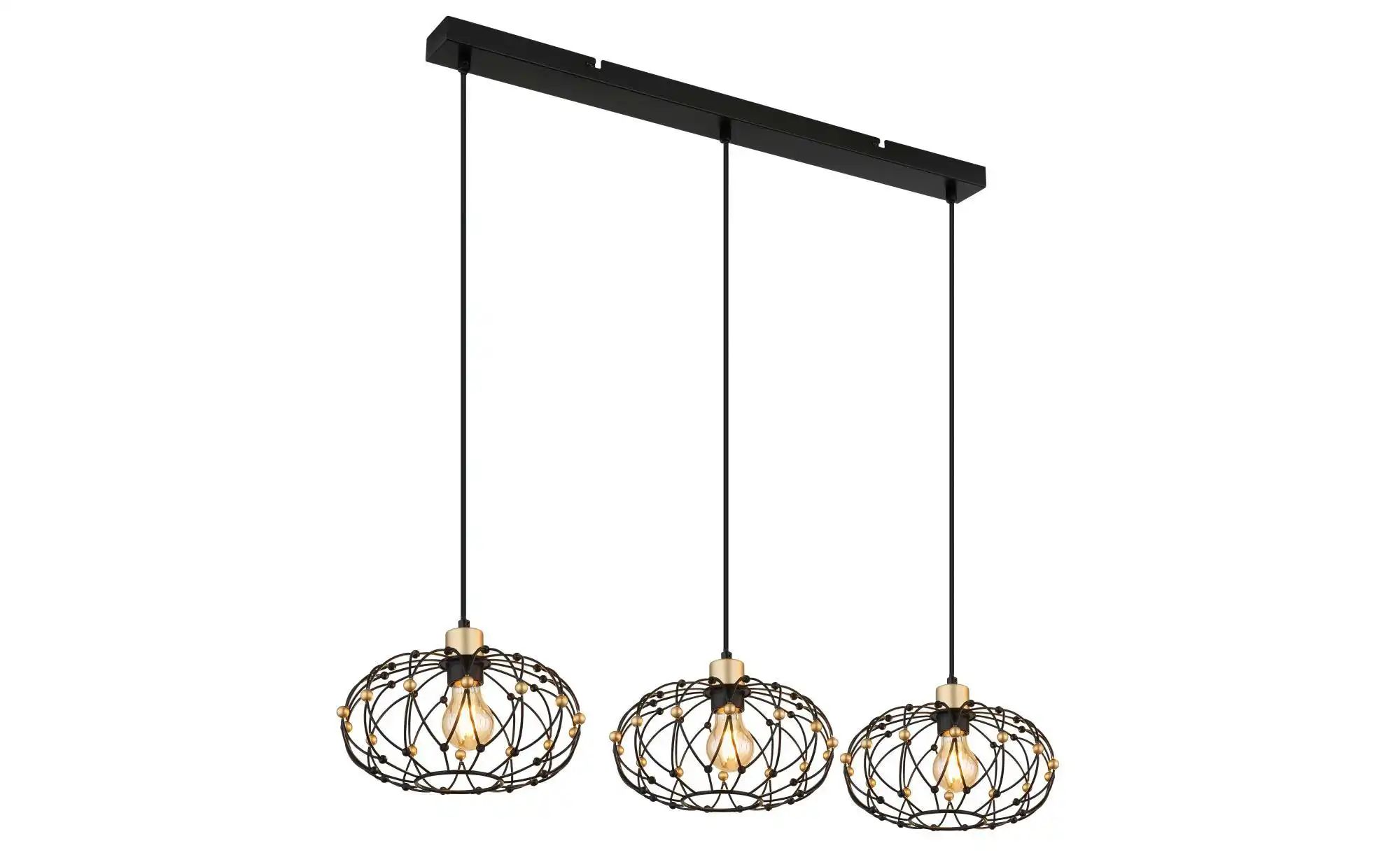 Schwarz Pendelleuchte Hängeleuchte Esszimmerlampe 3-Flammig Metall H 150 Cm - Bild 2