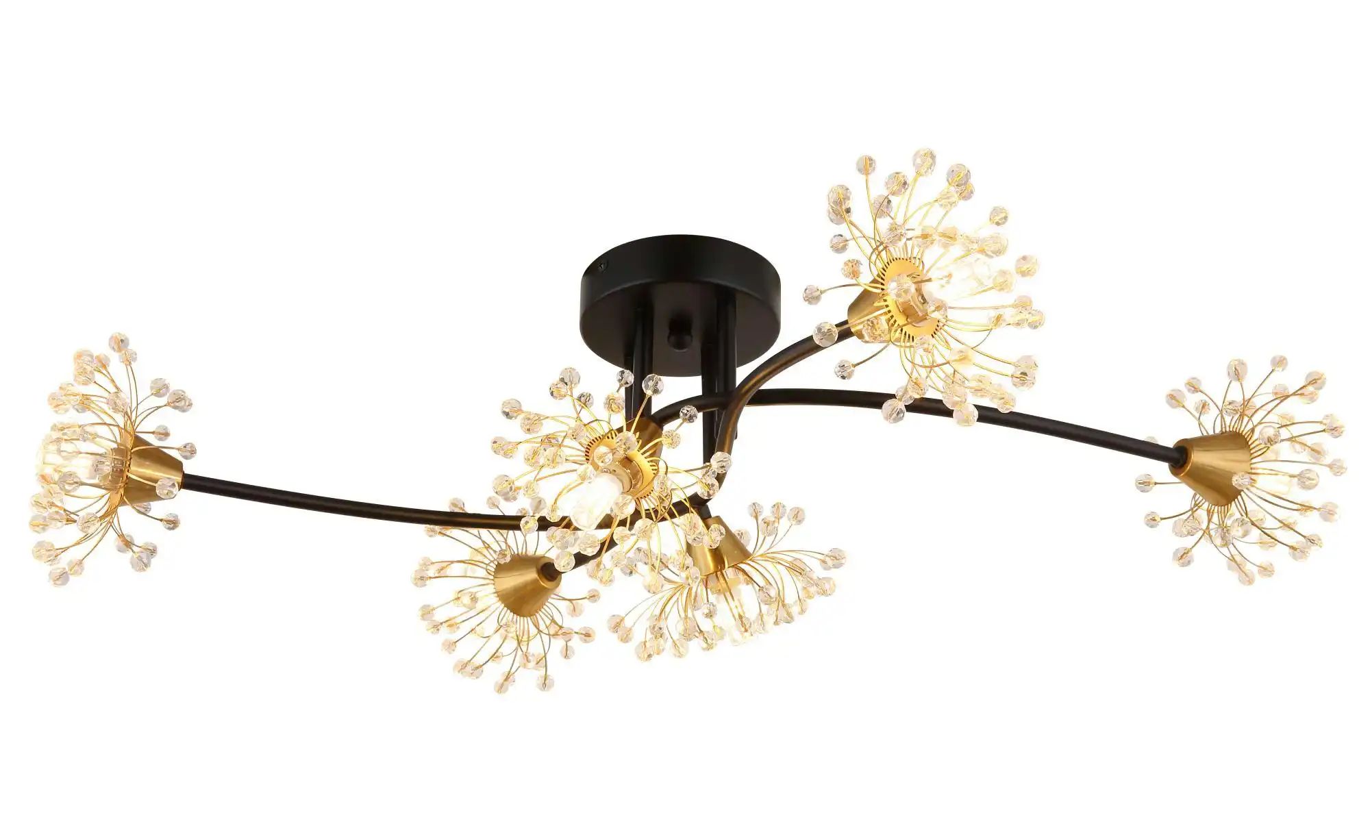 Globo Schwarz Lighting Deckenleuchte "Fiore", Gold (Schwarz), 1 Stk., Leuchten, Deckenlampe/Goldfarben/Acrylkristalle/Wohnzimmer/Schlafzimmer, Deckenleuchte - Bild 3