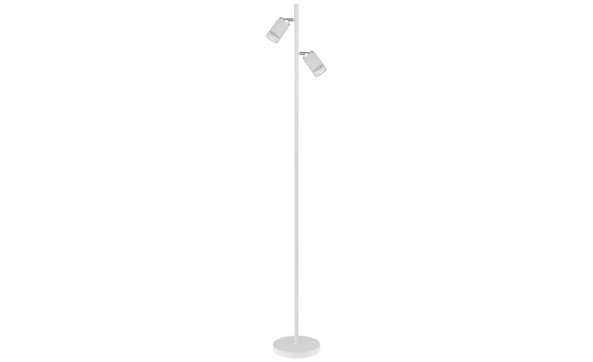 Standlampe Stehlampe Stehleuchte Schwenkbar 2 Flammig Weiß Chrom H 153 Cm - Bild 2