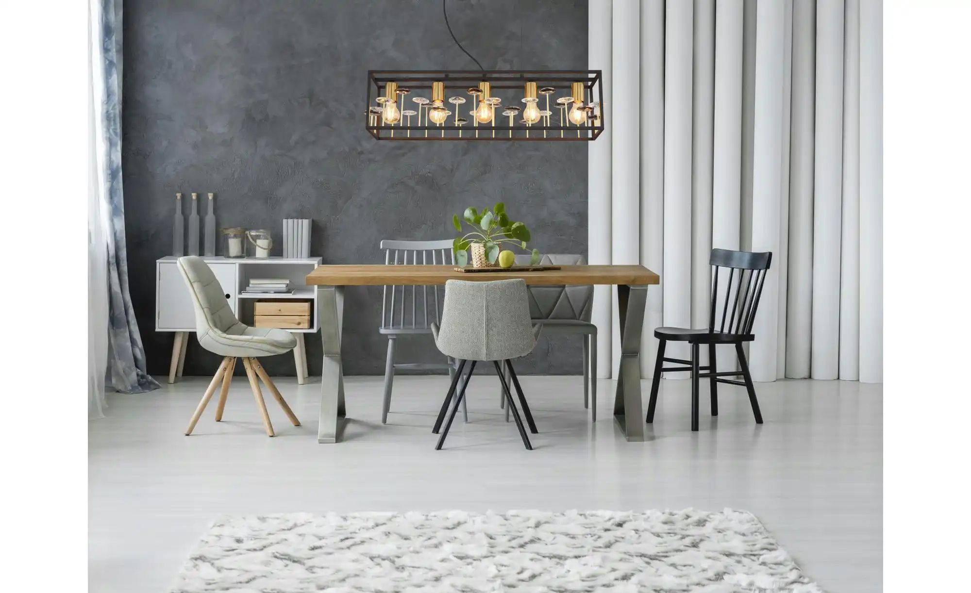 Globo Schwarz Lighting Hängeleuchte "Lisbon", Gold (Schwarz), 1 Stk., Leuchten, Hängelampe/Pendelleuchte/Esszimmer/Wohnzimmer/Esstisch, Hängeleuchte - Bild 4