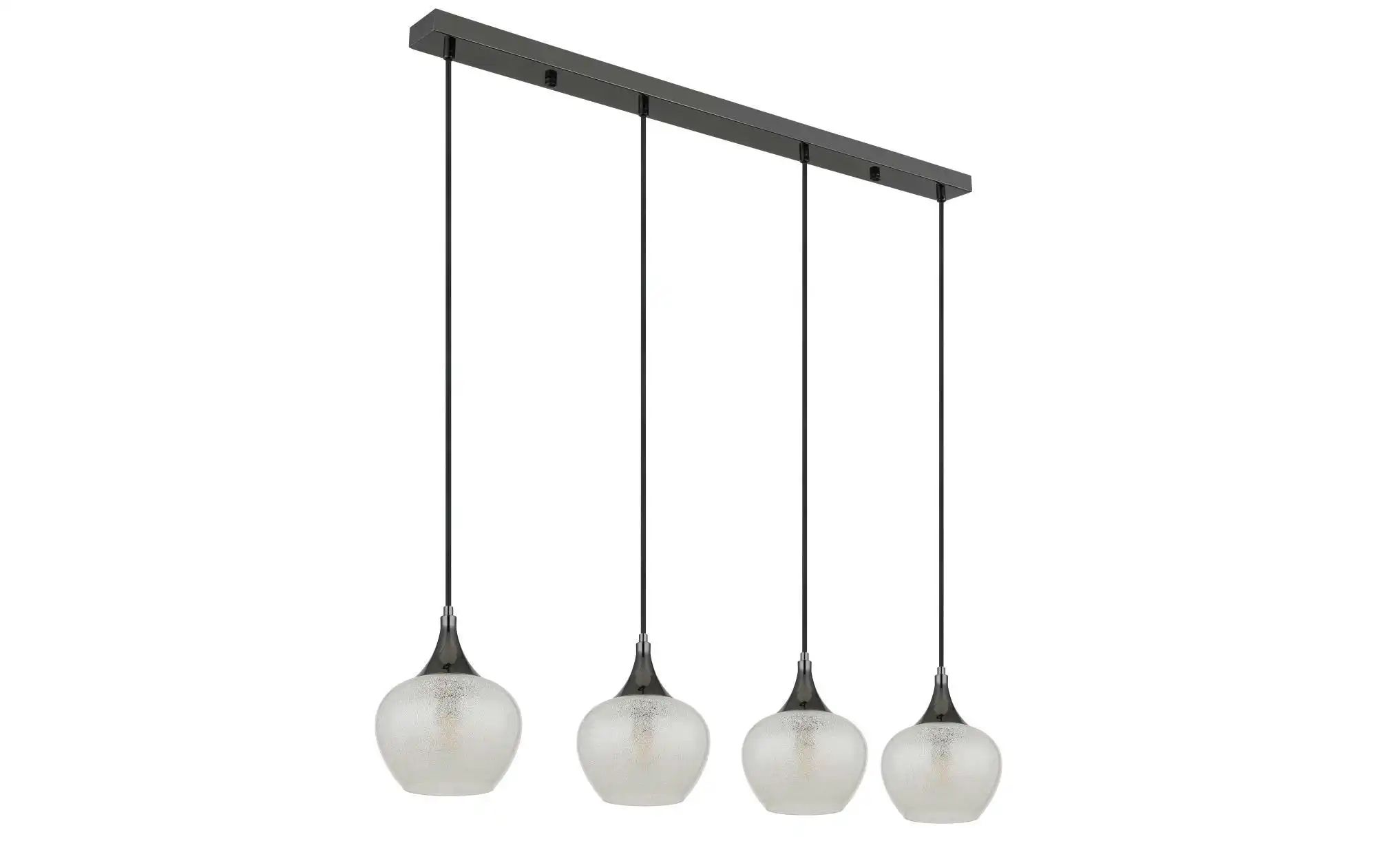 Weiß Hängeleuchte Glas Pendellampe 4-Flammig Wohnzimmerleuchte Hängend Schwarz Chrom, Metall, 4X E27 Fassung, Lxbxh 99X18x120 Cm - Bild 3
