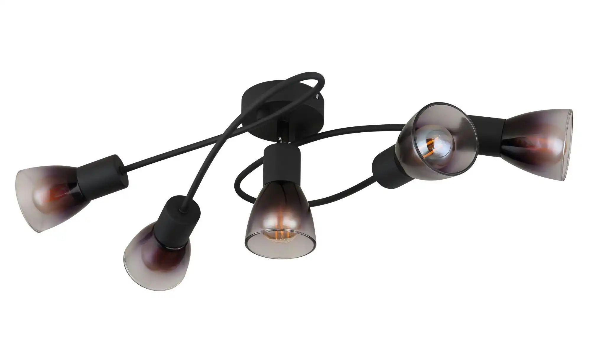 Schwarz Globo Lighting - Deckenlampe 5 Flammig Deckenleuchte Wohnzimmerlampe Schlafzimmerleuchte, Glas Rauchfarben Klar, 5X E14, Lxh 58 X 16,5 Cm - Bild 3