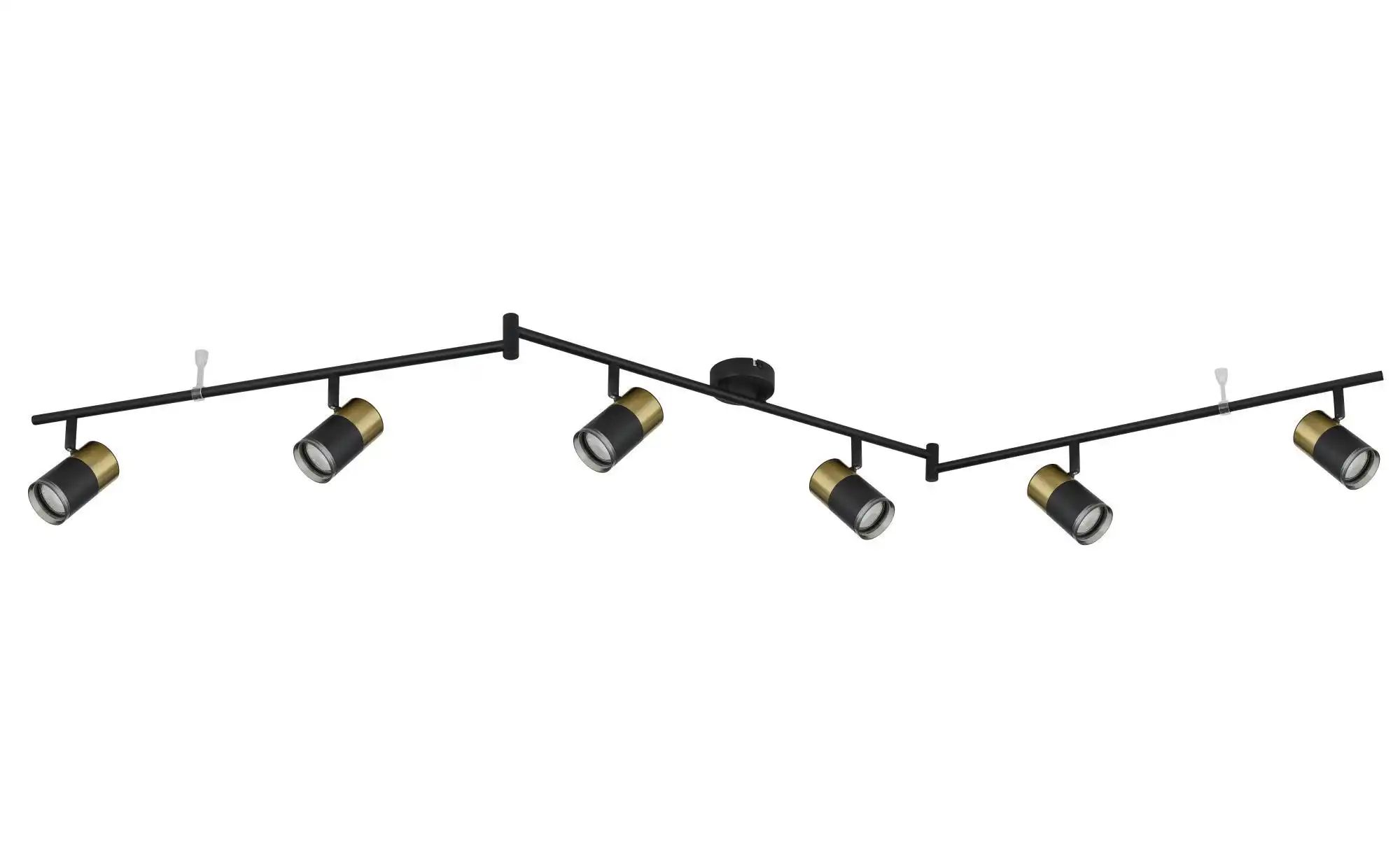 Schwarz Deckenlampe 6 Flammig Deckenleuchte Spots Schwenkbar Wohnzimmerlampe Kupfer, 6X Gu10, Lxh 180 X 18,5 Cm - Bild 2