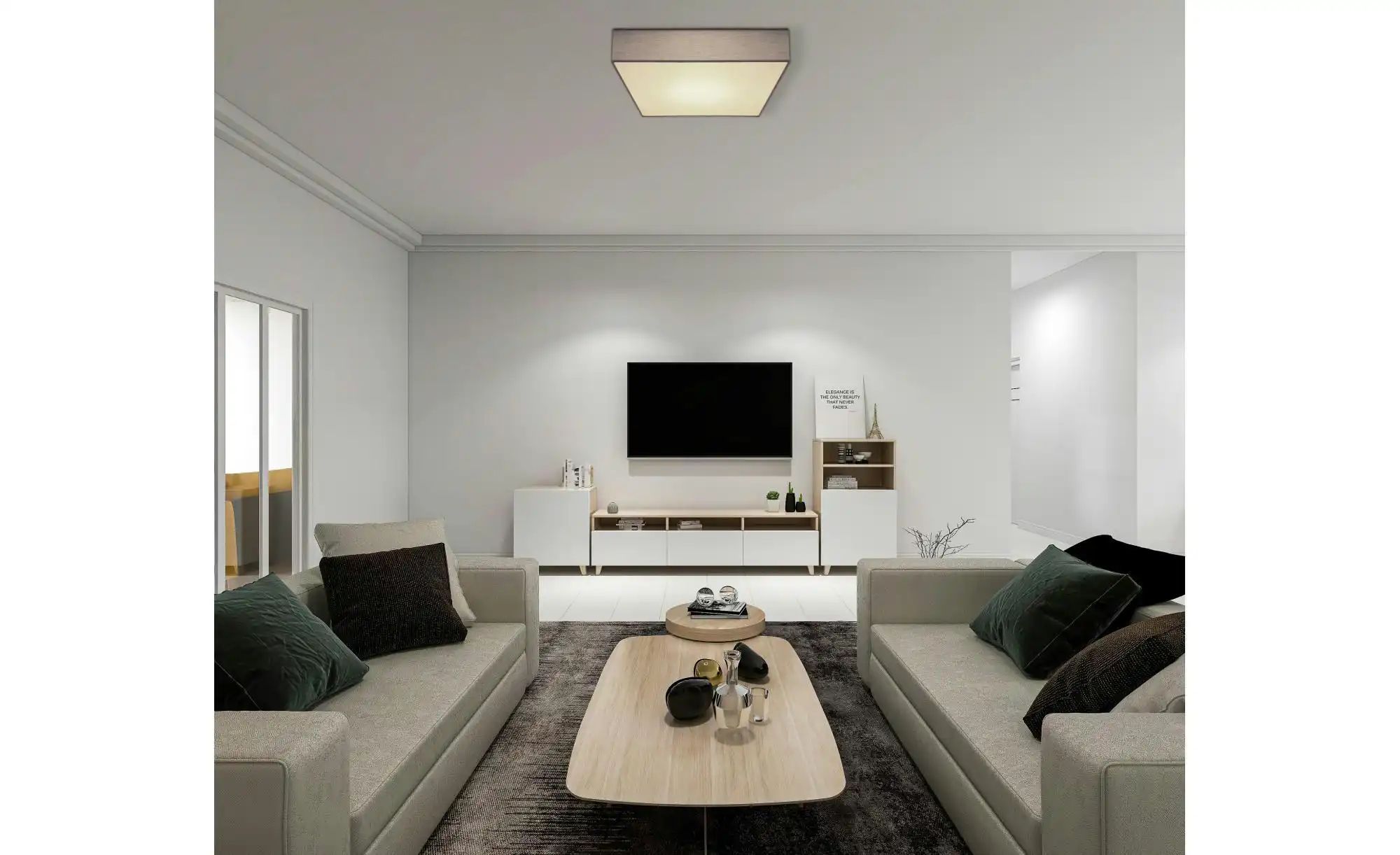 Globo Lighting Deckenleuchte weiß Maße (cm): B: 50 H: 13 - Höffner - Bild 4
