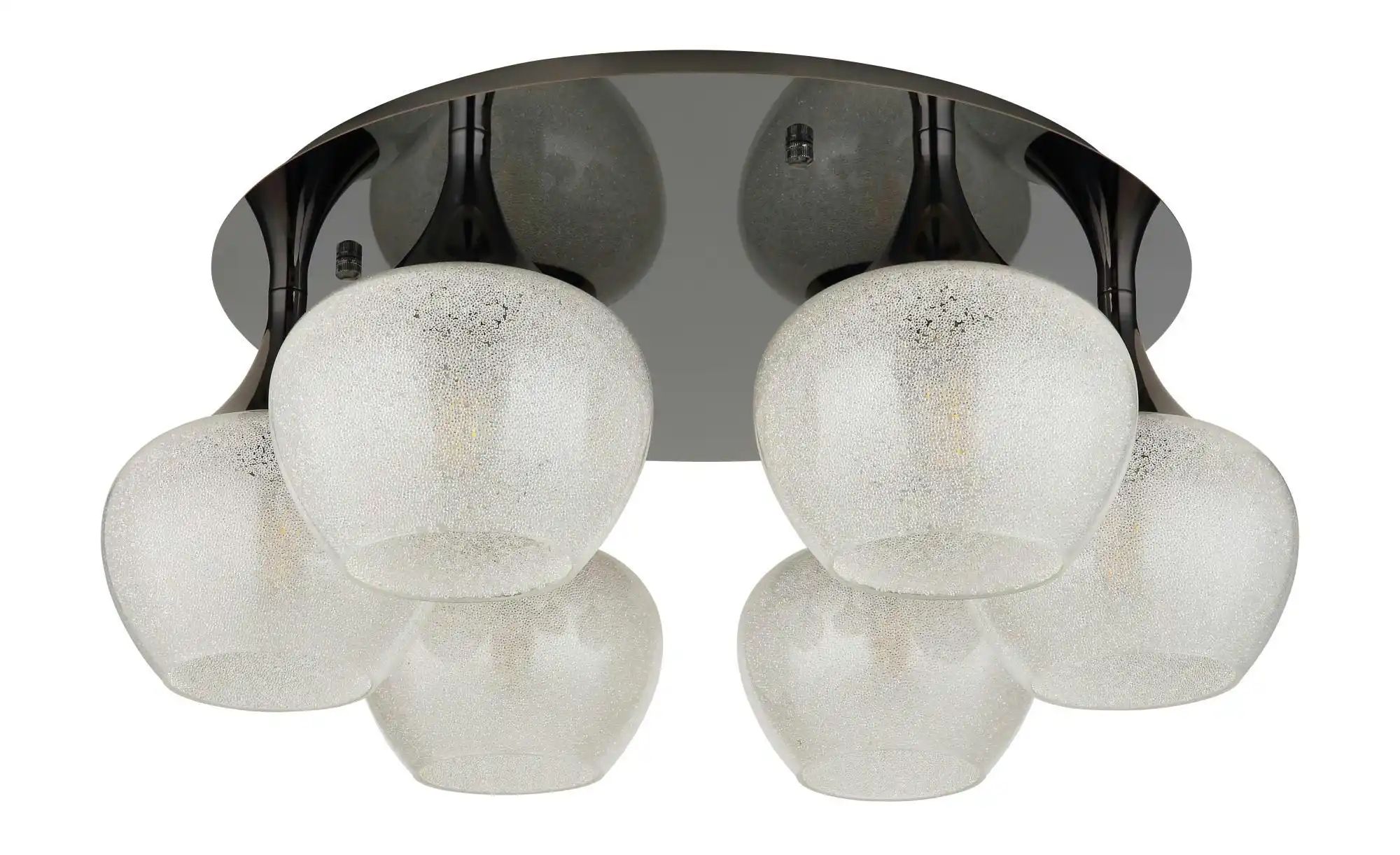 Schwarz Globo Lighting - Deckenlampe Deckenleuchte Wohnzimmerleuchte Glas Gemustert Verchromt 6 Flammig - Bild 3