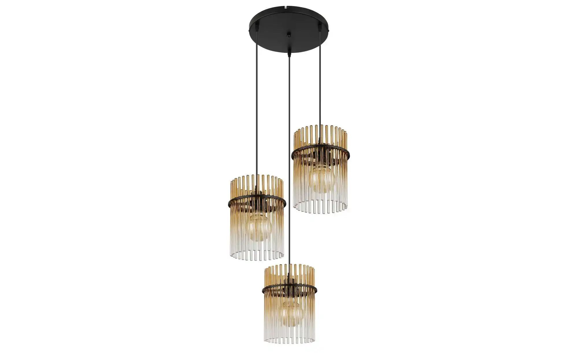 Globo Gold/Nero Lighting Hängeleuchte "Gorley", Schwarz Farben, Ø 47Cm H: 140Cm, 1 Stk., Leuchten, Hängelampe Glasstäbe Amber Klar Verlaufend Elegant Woh... - Bild 4