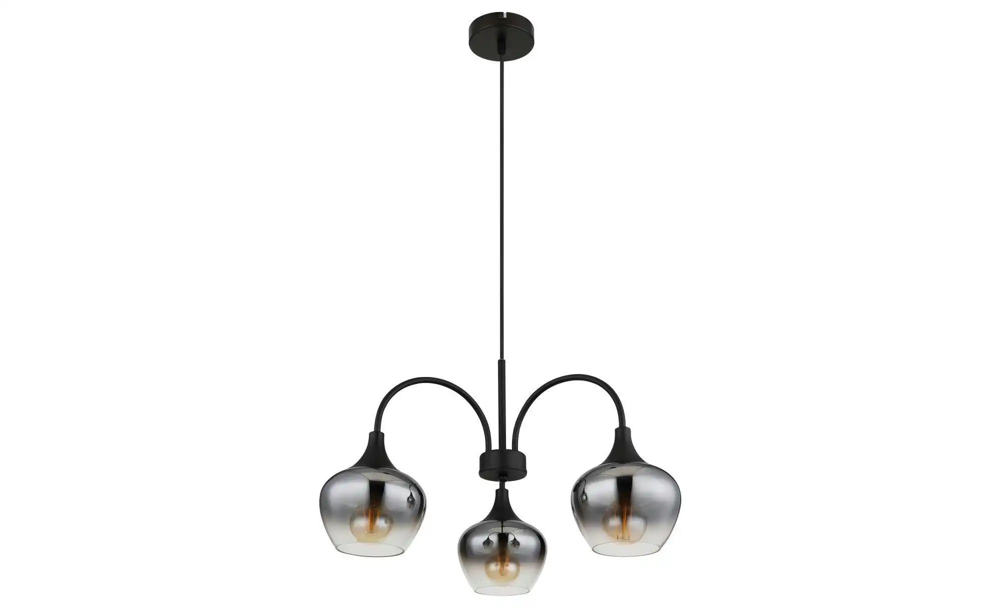 Schwarz Pendelleuchte Hängelampe Esszimmerleuchte 3-Flammig Matt Rauchglas E27 - Bild 3