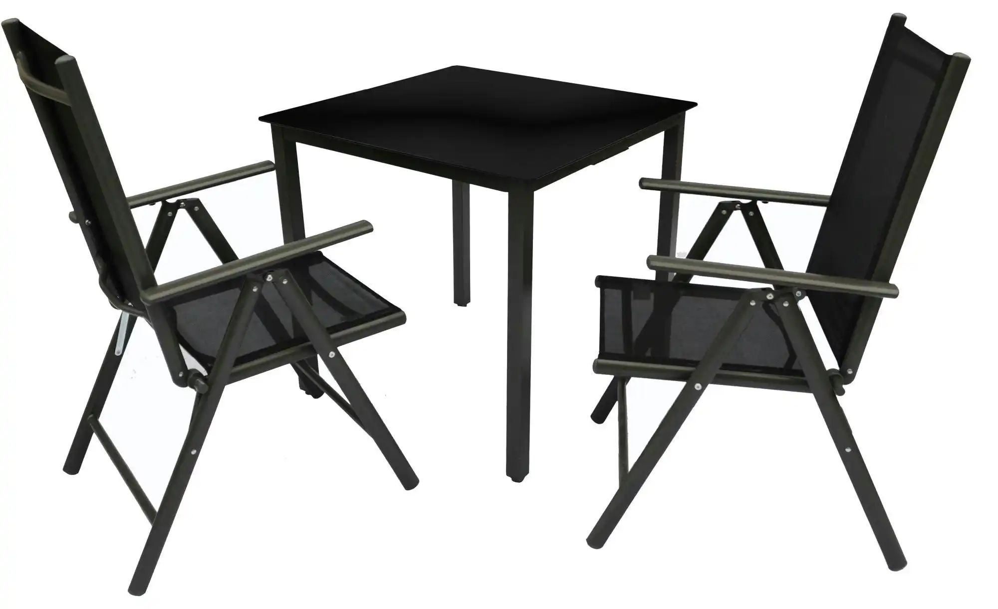 Gartenmöbel 3er-Set | schwarz | Maße (cm): B: 80 H: 73 Garten > Gartenmöbel > Gartensitzgruppen - Sconto