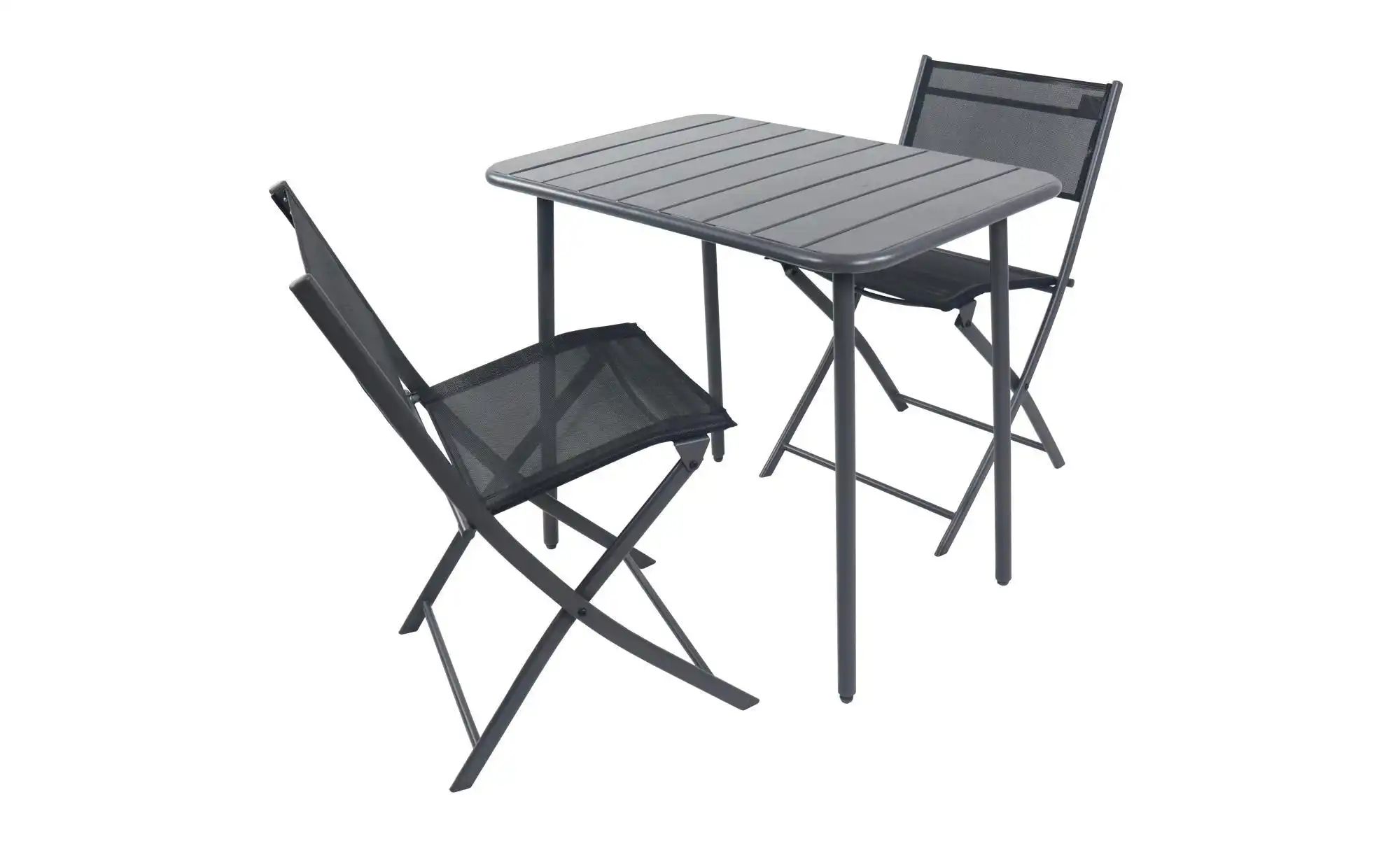 Gartenmöbel 3er-Set | schwarz | Maße (cm): B: 80 H: 72 Garten > Gartenmöbel > Gartensitzgruppen - Sconto