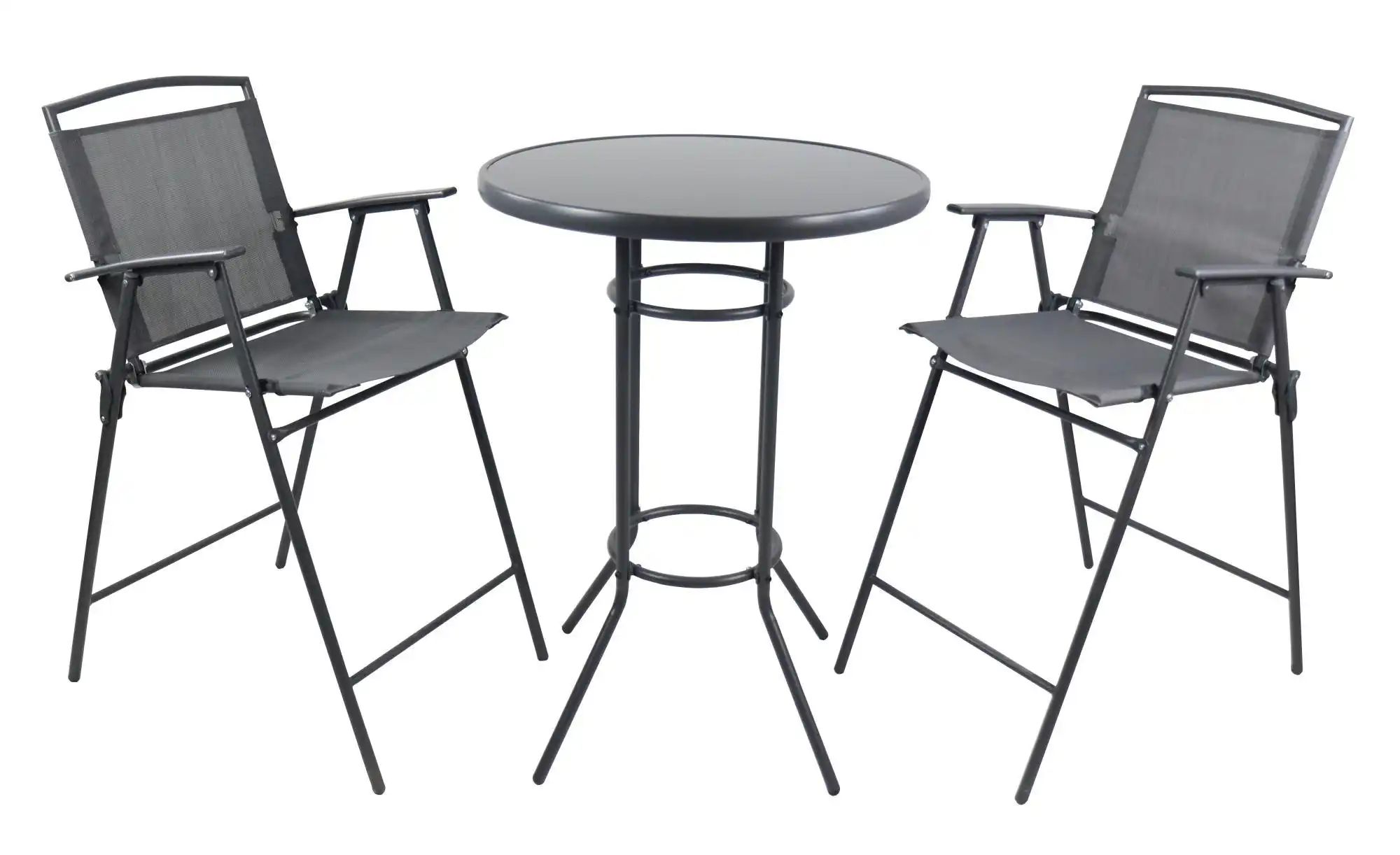 Gartenmöbel 3er-Set | schwarz | Maße (cm): B: 70 H: 108 Garten > Gartenmöbel > Gartensitzgruppen - Sconto