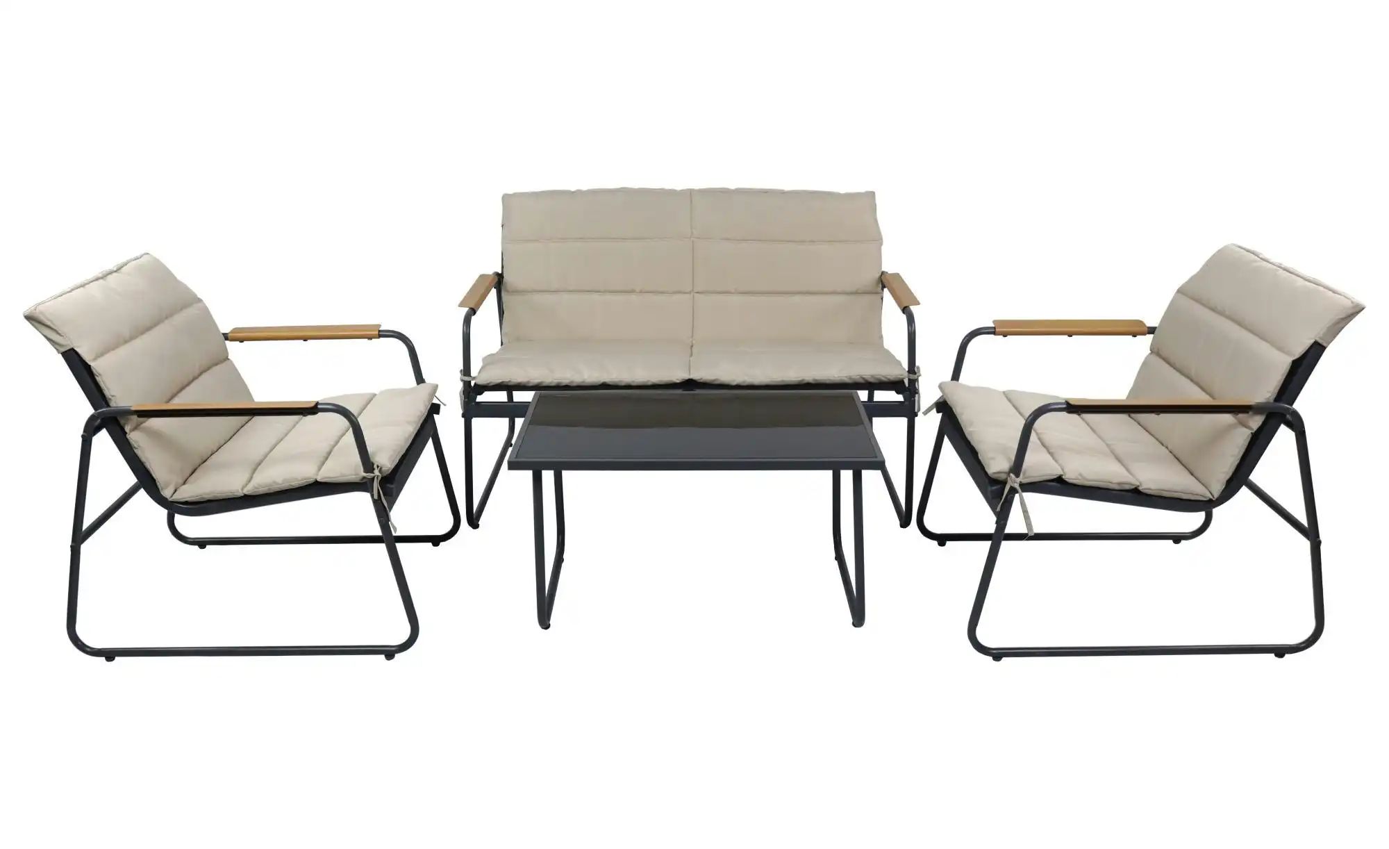 Gartenmöbel 4er-Set | creme | Maße (cm): B: 110 H: 76 Garten > Gartenmöbel > Gartensitzgruppen - Sconto