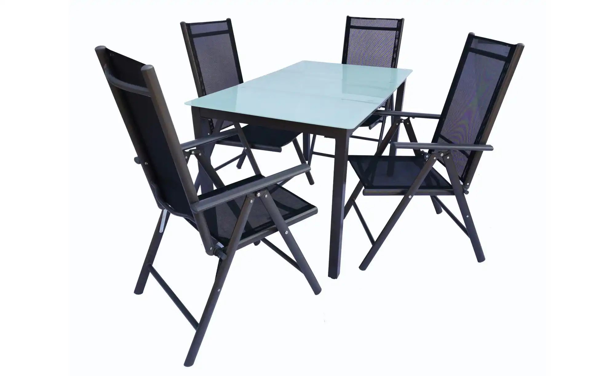 Gartenmöbel 5er-Set | schwarz | Maße (cm): B: 140 H: 73 Garten > Gartenmöbel > Gartensitzgruppen - Sconto