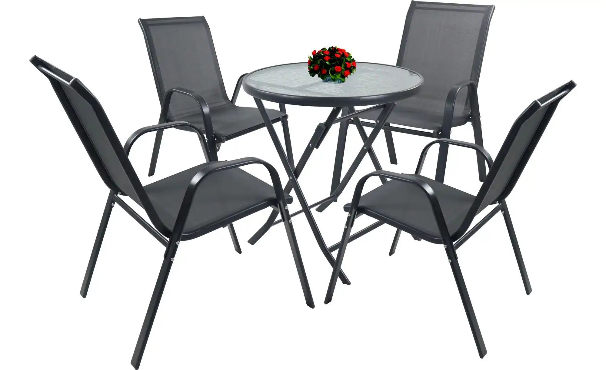 Gartenmöbel-Set | schwarz | Maße (cm): B: 70 H: 89 Garten > Gartenmöbel > Gartensitzgruppen - Sconto