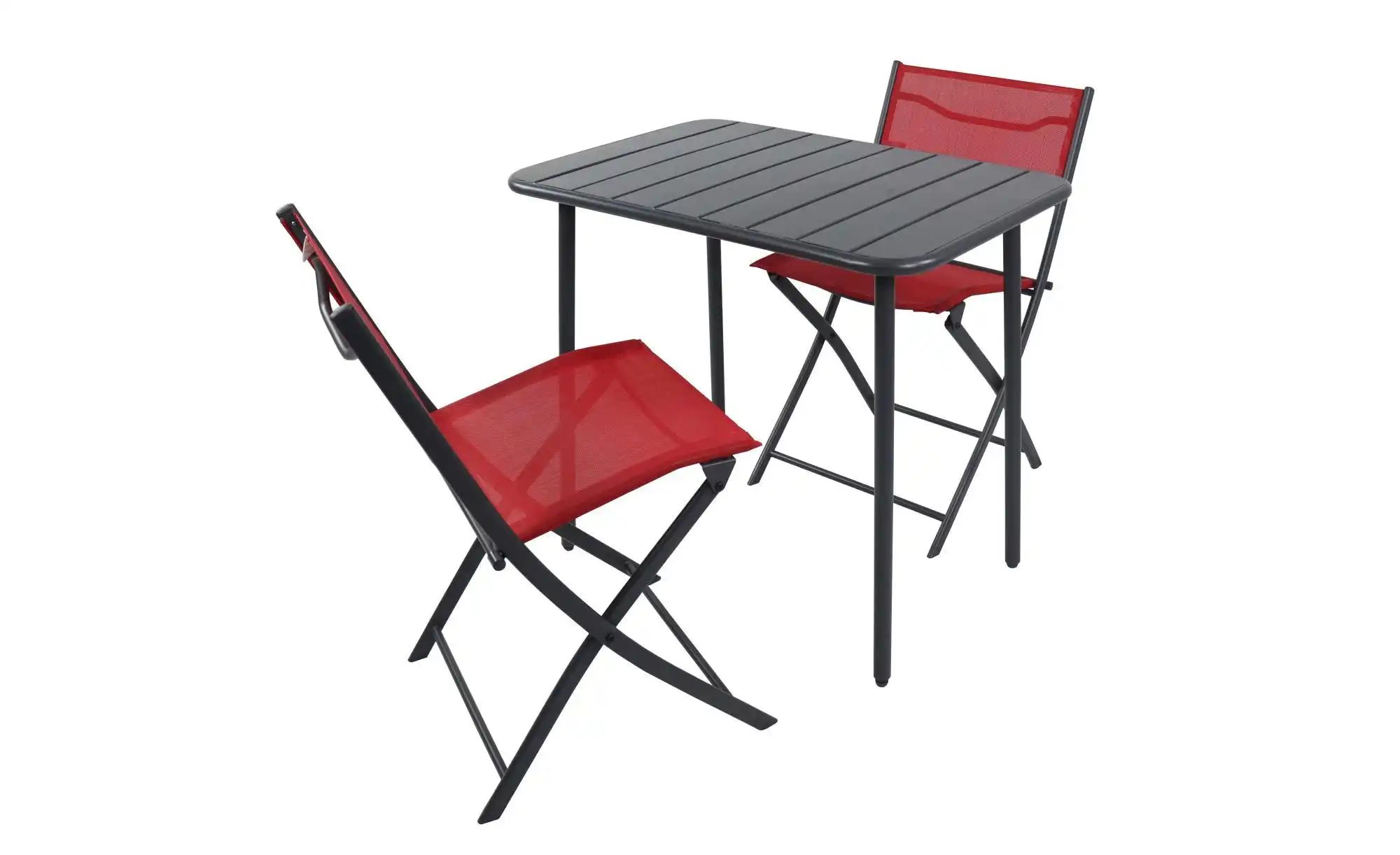 Gartenmöbel 3er-Set | rot | Maße (cm): B: 80 H: 72 Garten > Gartenmöbel > Gartensitzgruppen - Sconto