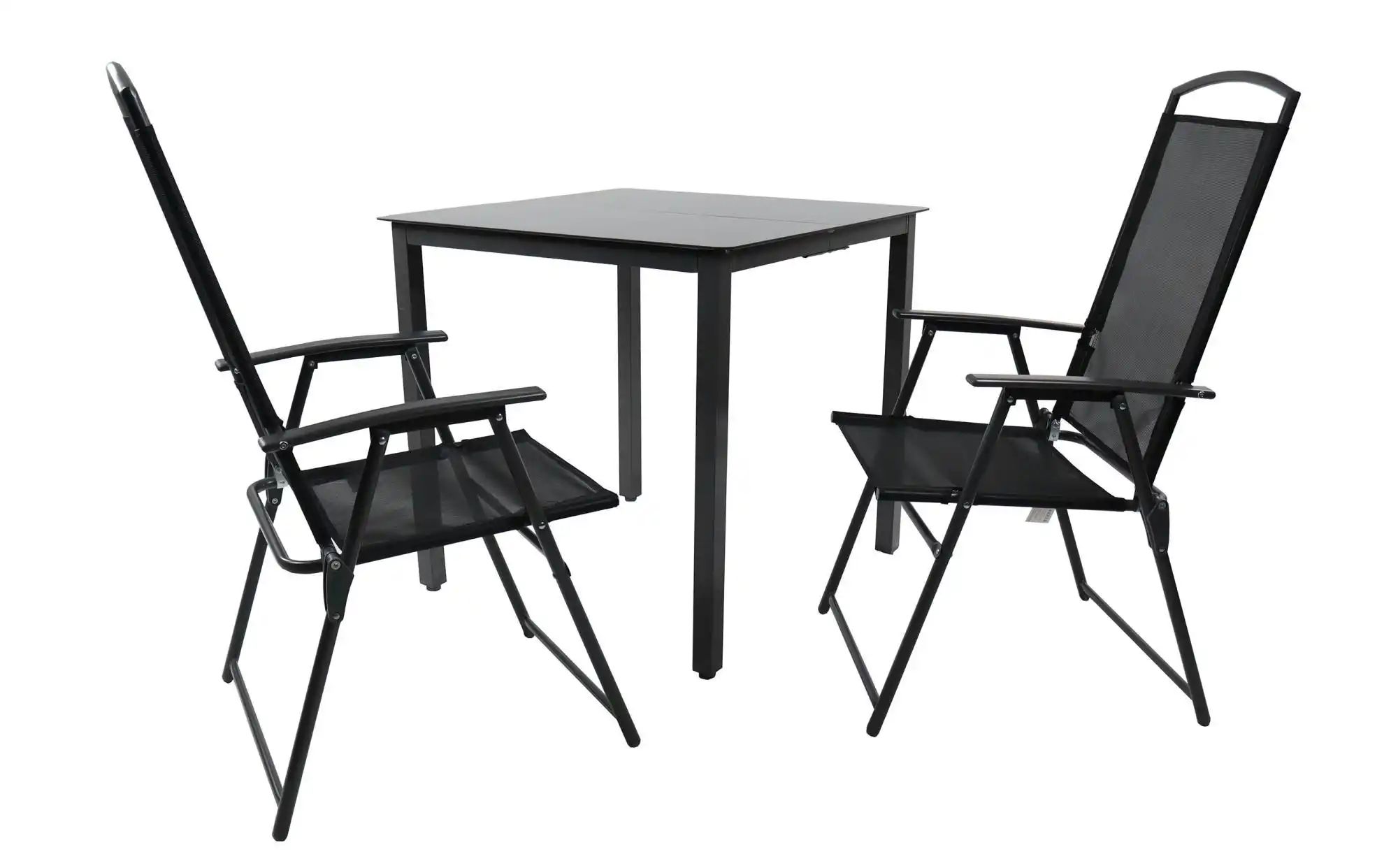 Gartenmöbel 3er-Set | schwarz | Maße (cm): B: 80 H: 76 Garten > Gartenmöbel > Gartensitzgruppen - Sconto