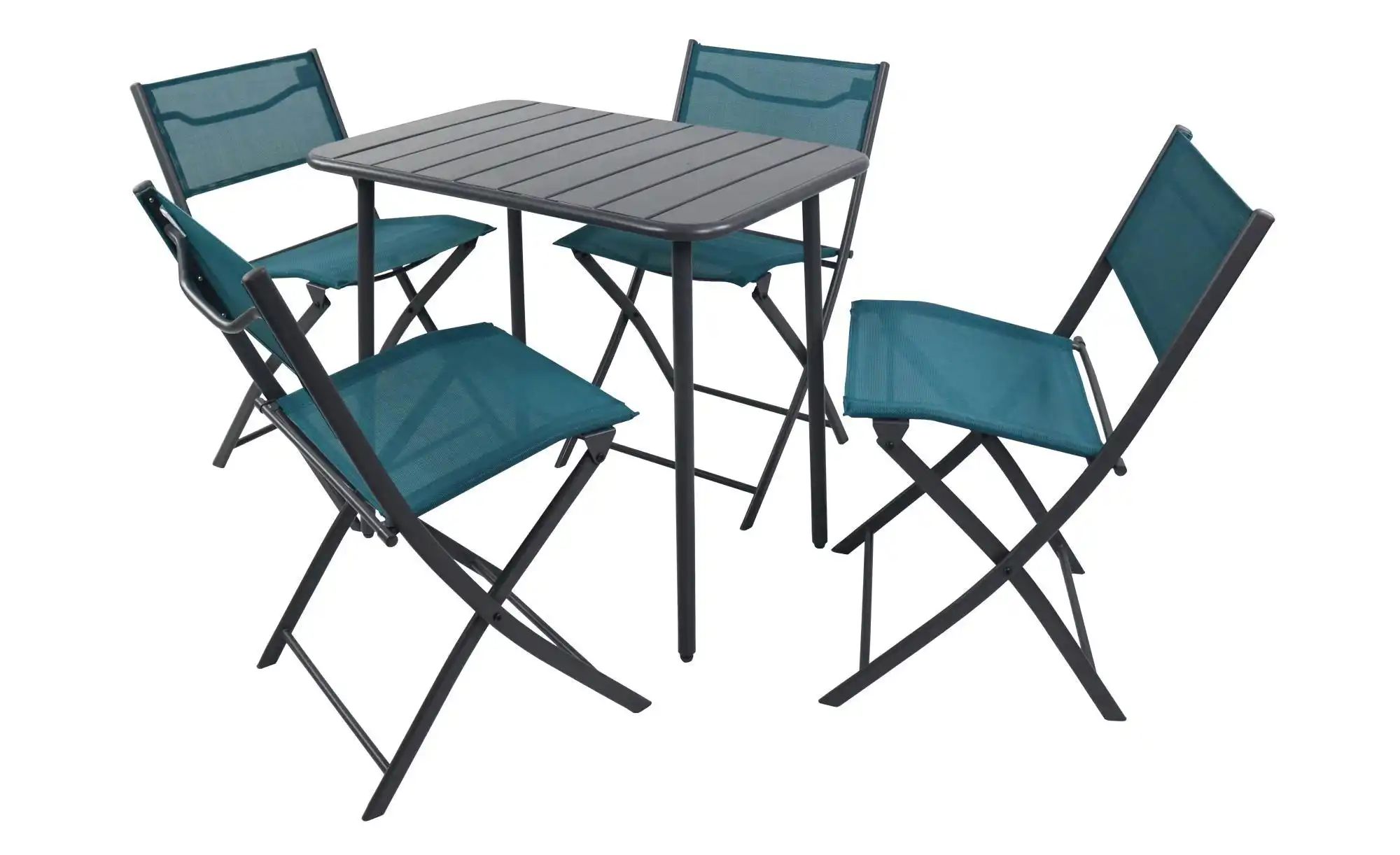 Gartenmöbel 5er-Set | türkis/petrol | Maße (cm): B: 80 H: 72 Garten > Gartenmöbel > Gartensitzgruppen - Sconto