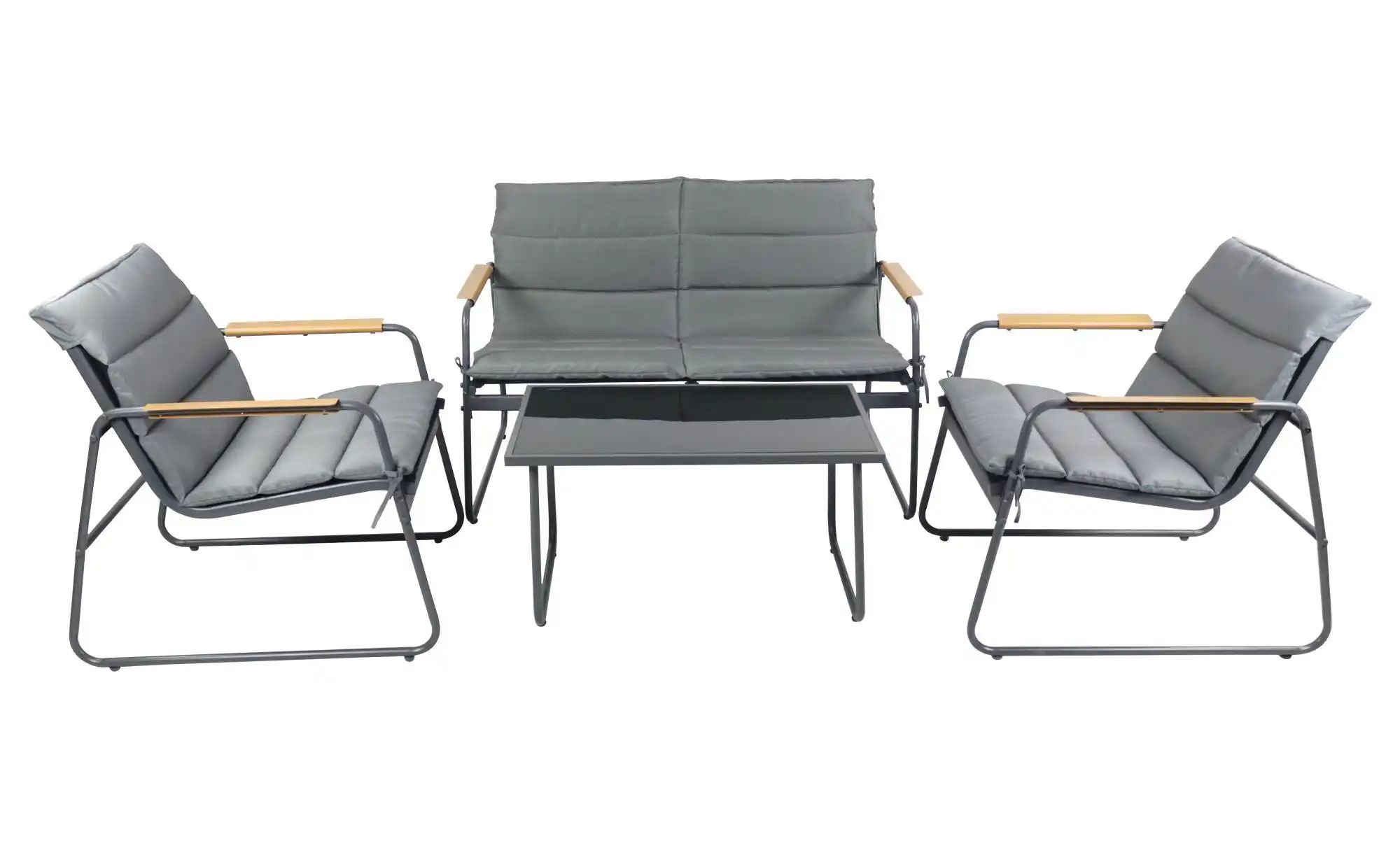 Gartenmöbel 4er-Set | grau | Maße (cm): B: 110 H: 76 Garten > Gartenmöbel > Gartensitzgruppen - Sconto