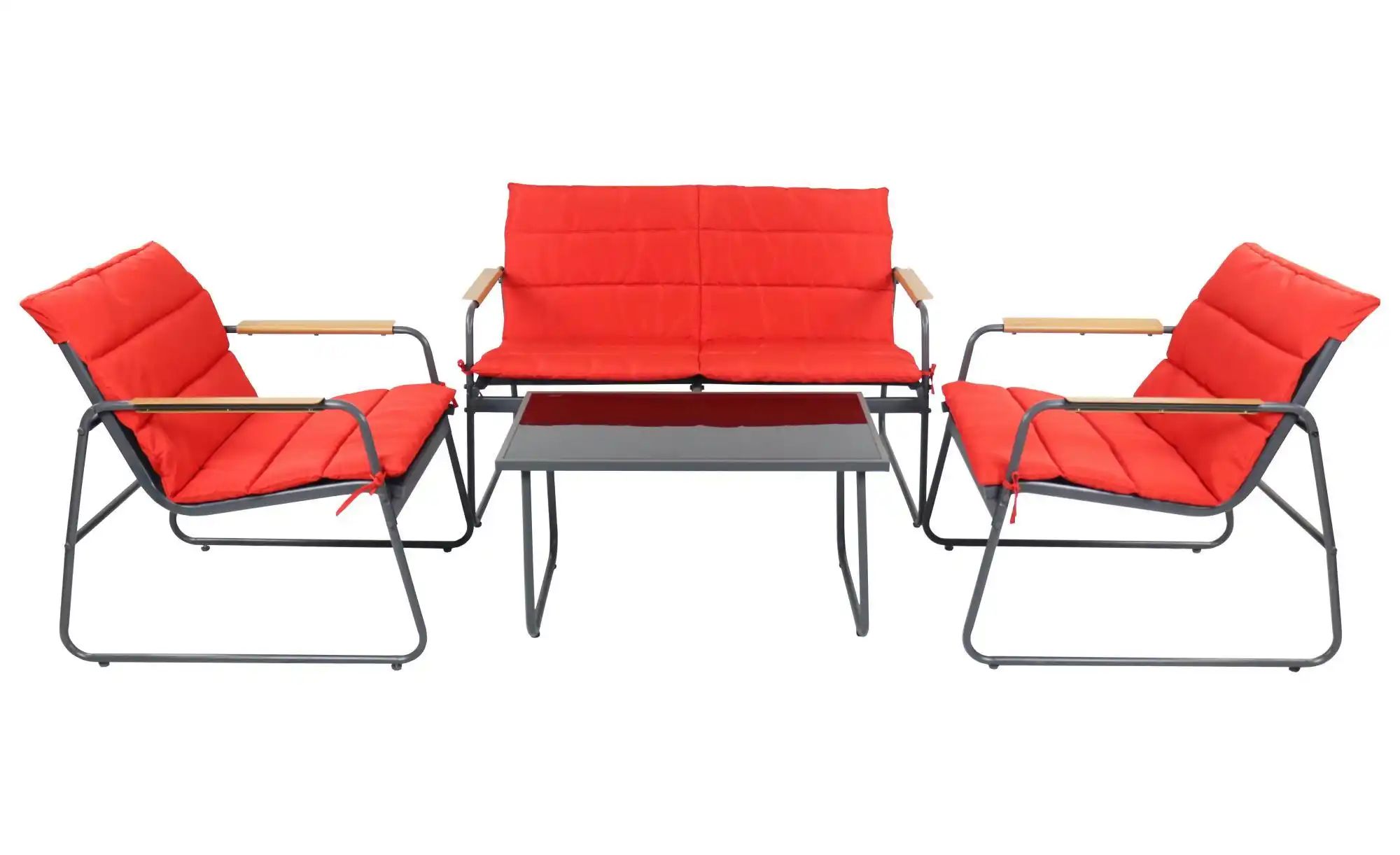 Gartenmöbel 4er-Set | rot | Maße (cm): B: 110 H: 76 Garten > Gartenmöbel > Gartensitzgruppen - Sconto