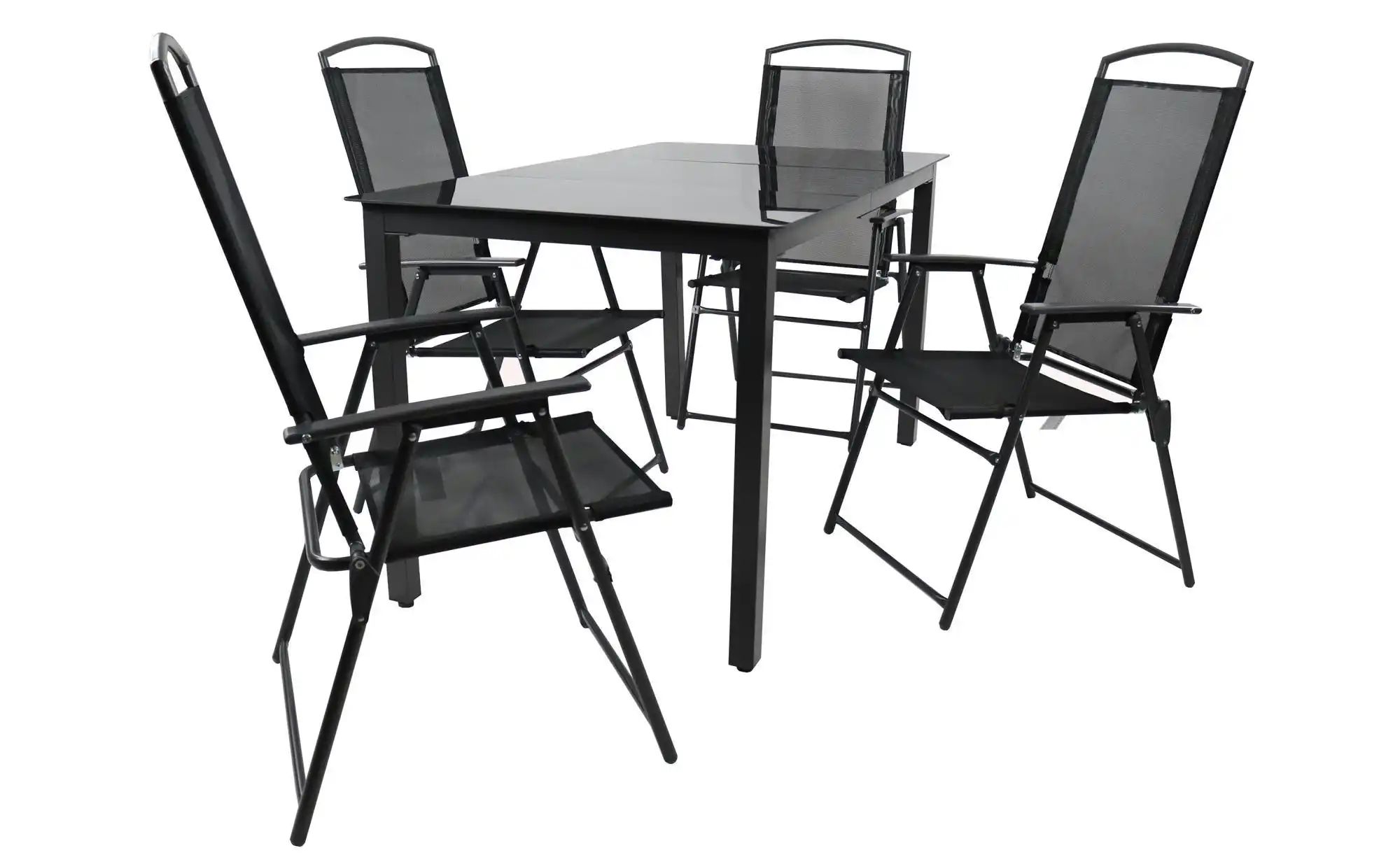 Gartenmöbel 5er-Set | schwarz | Maße (cm): B: 140 H: 76 Garten > Gartenmöbel > Gartensitzgruppen - Sconto