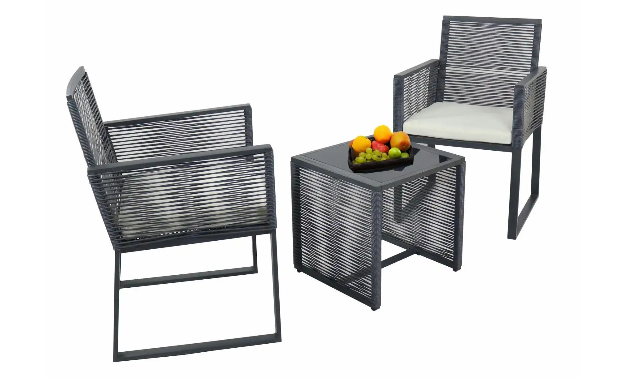 Gartenmöbel 3er-Set | schwarz | Maße (cm): B: 53 H: 86 Garten > Gartenmöbel > Gartensitzgruppen - Sconto