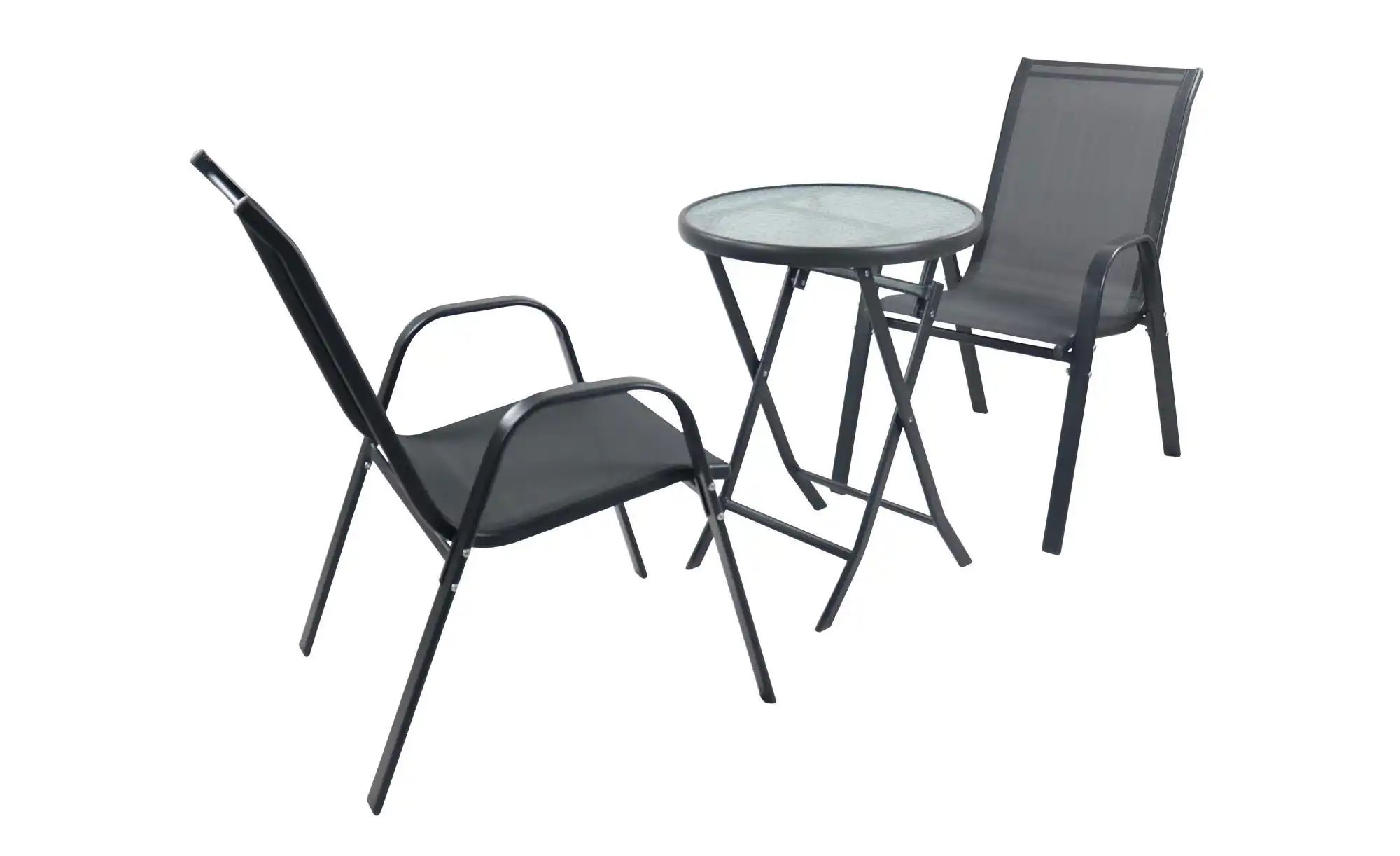 Gartenmöbel 3er-Set | grau | Maße (cm): B: 56 H: 89 Garten > Gartenmöbel > Gartensitzgruppen - Sconto