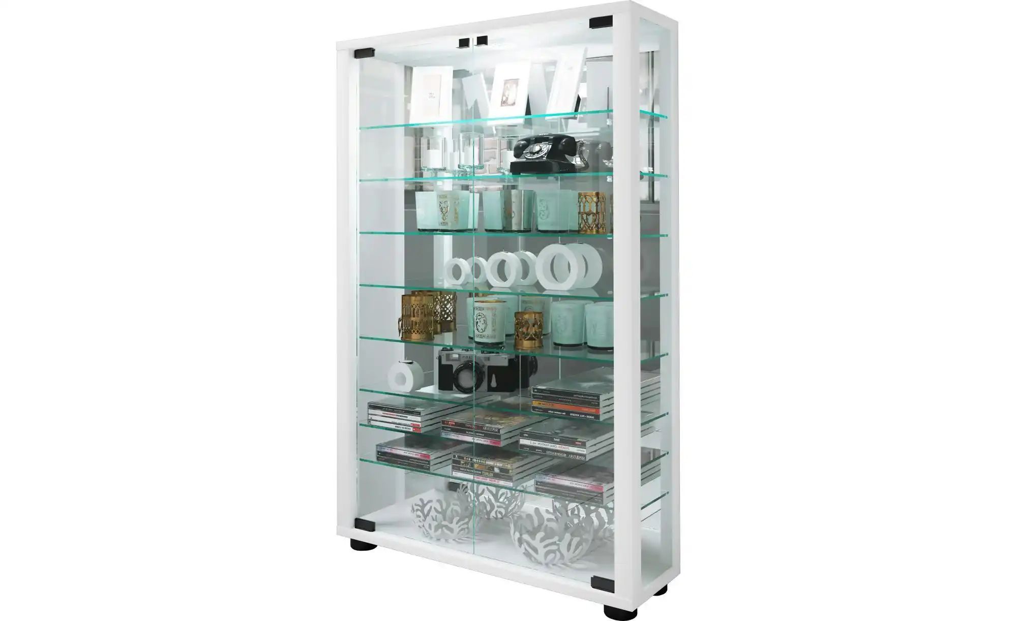 Vitrine ¦ Weiß ¦ Maße (cm), B, 59 H, 91, 3 T, 18.0 Schränke > Vitrinen - Sconto